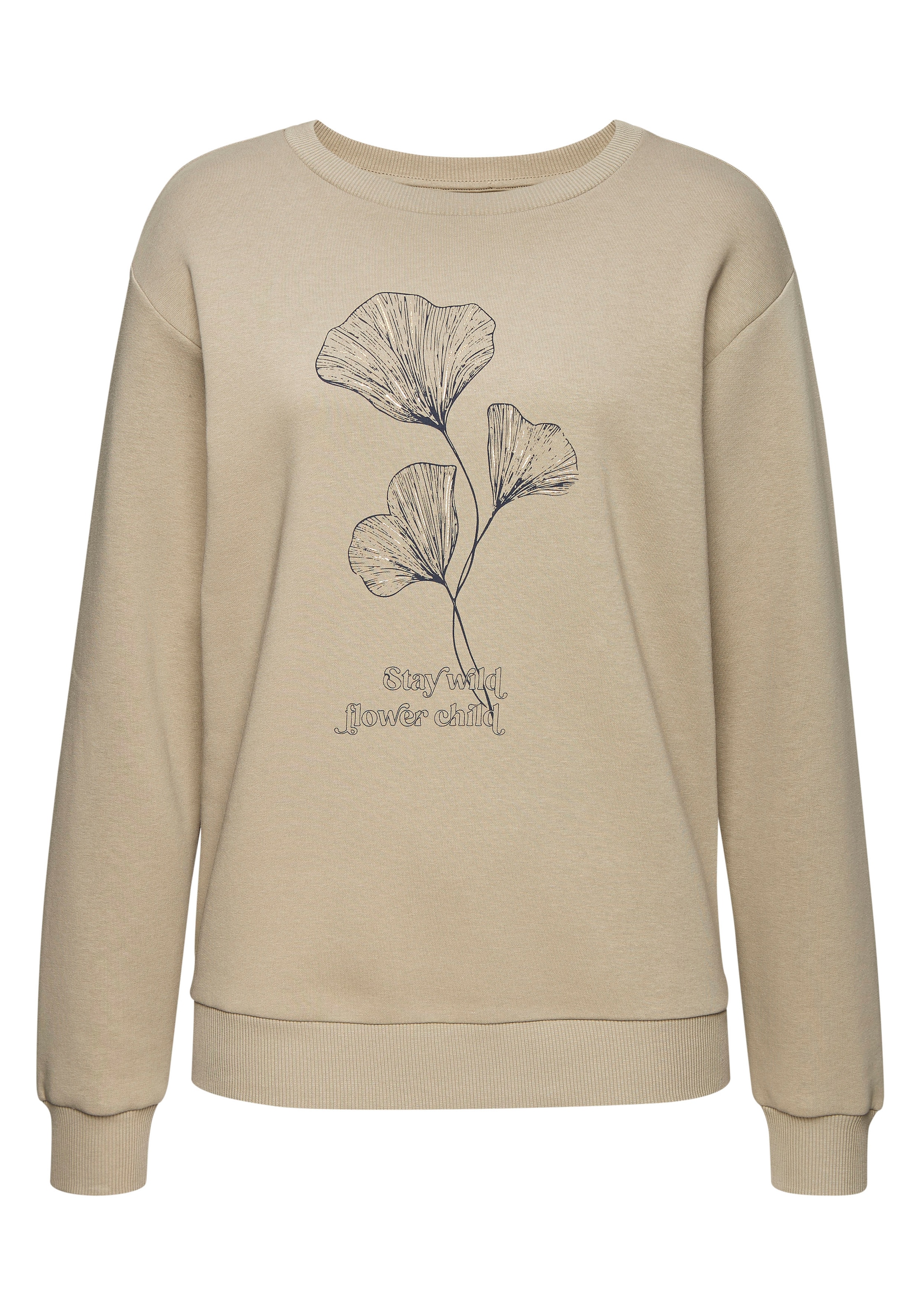 LASCANA Sweatshirt , mit glänzenden Druckdetails, Loungewear
