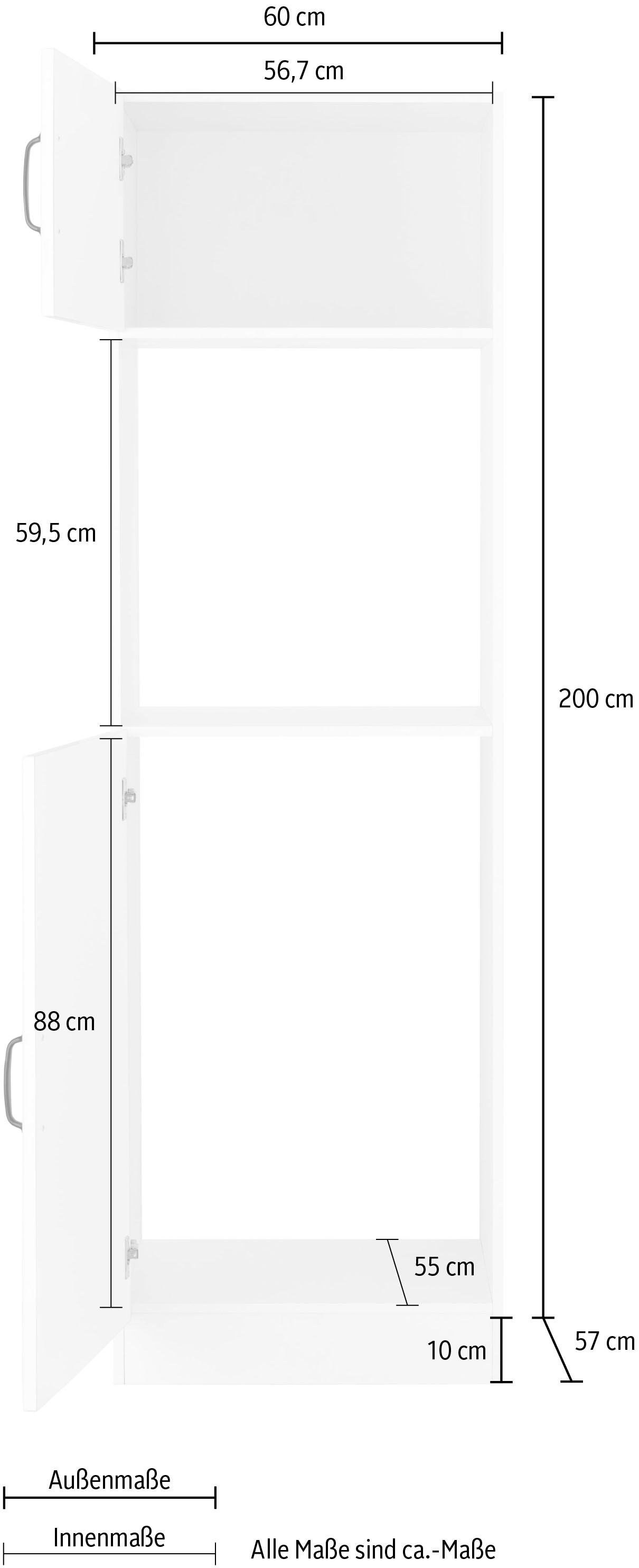 wiho Küchen Backofen/Kühlumbauschrank »Erla«, 60 cm breit mit Kassettenfront