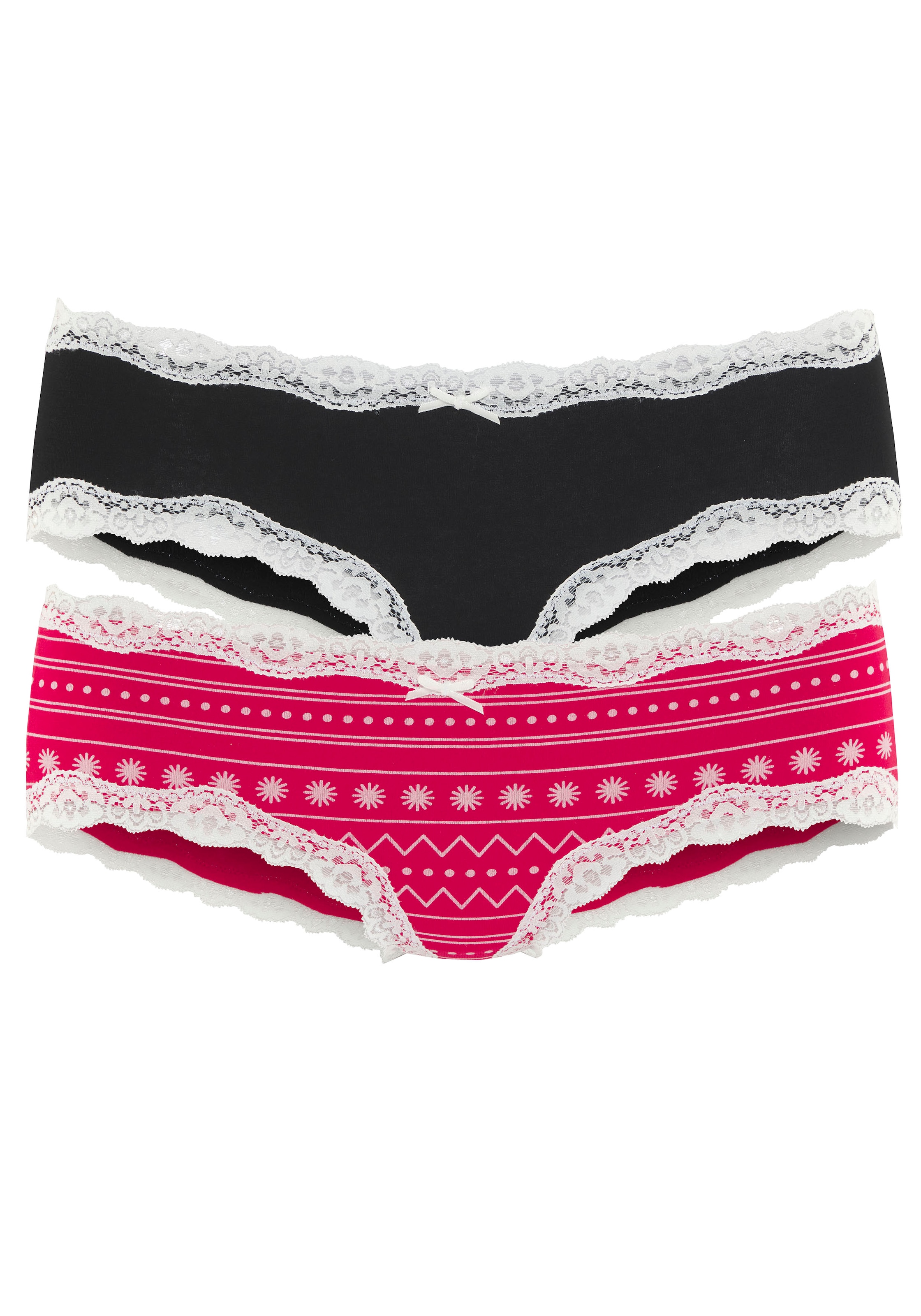 Image of LASCANA Hipster Packung, 2 Stk. mit floraler Spitze