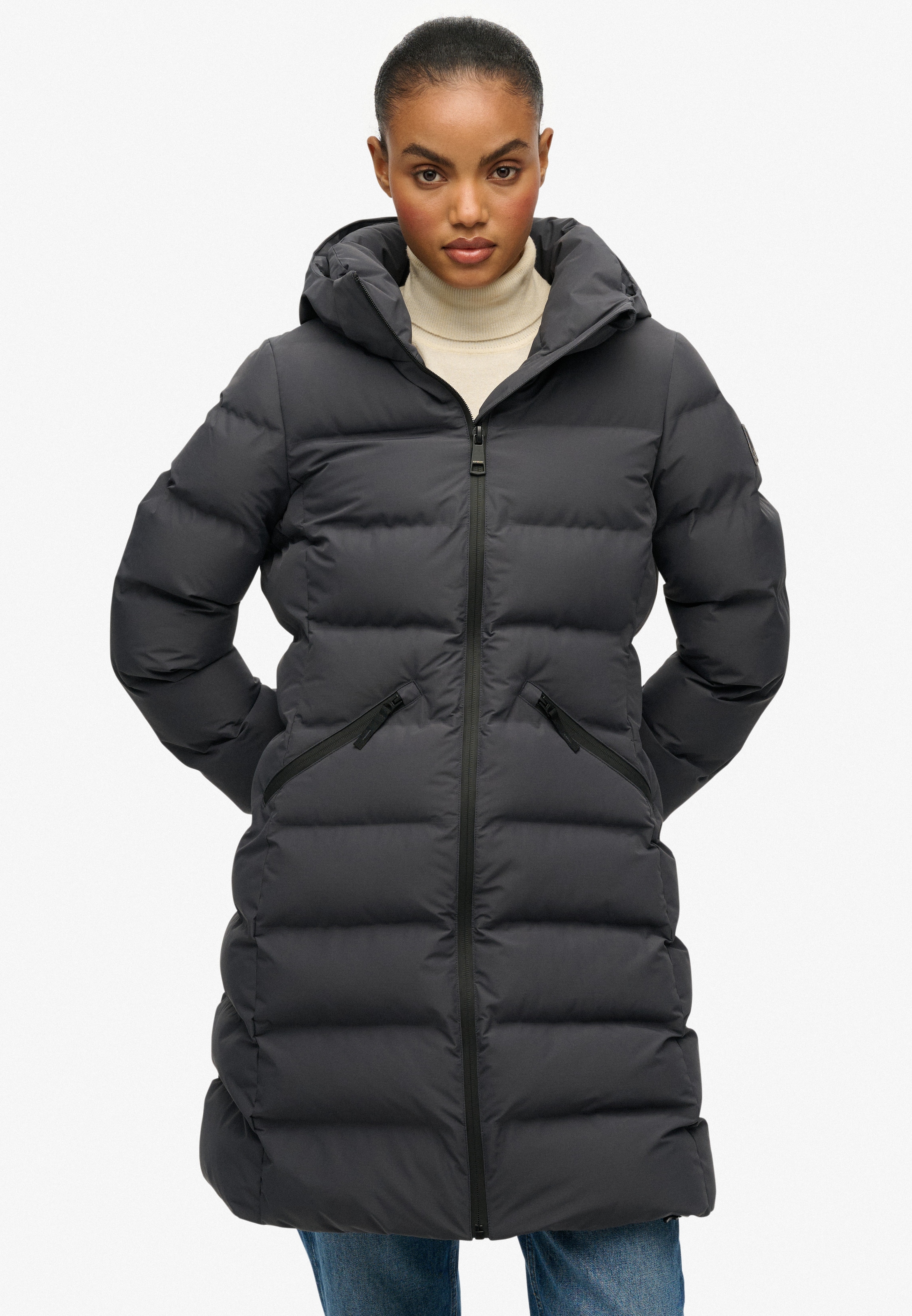 Image of Superdry Steppjacke "CITY MID PADDED JACKET" mit Kapuze Kunstfaser, relaxed fit