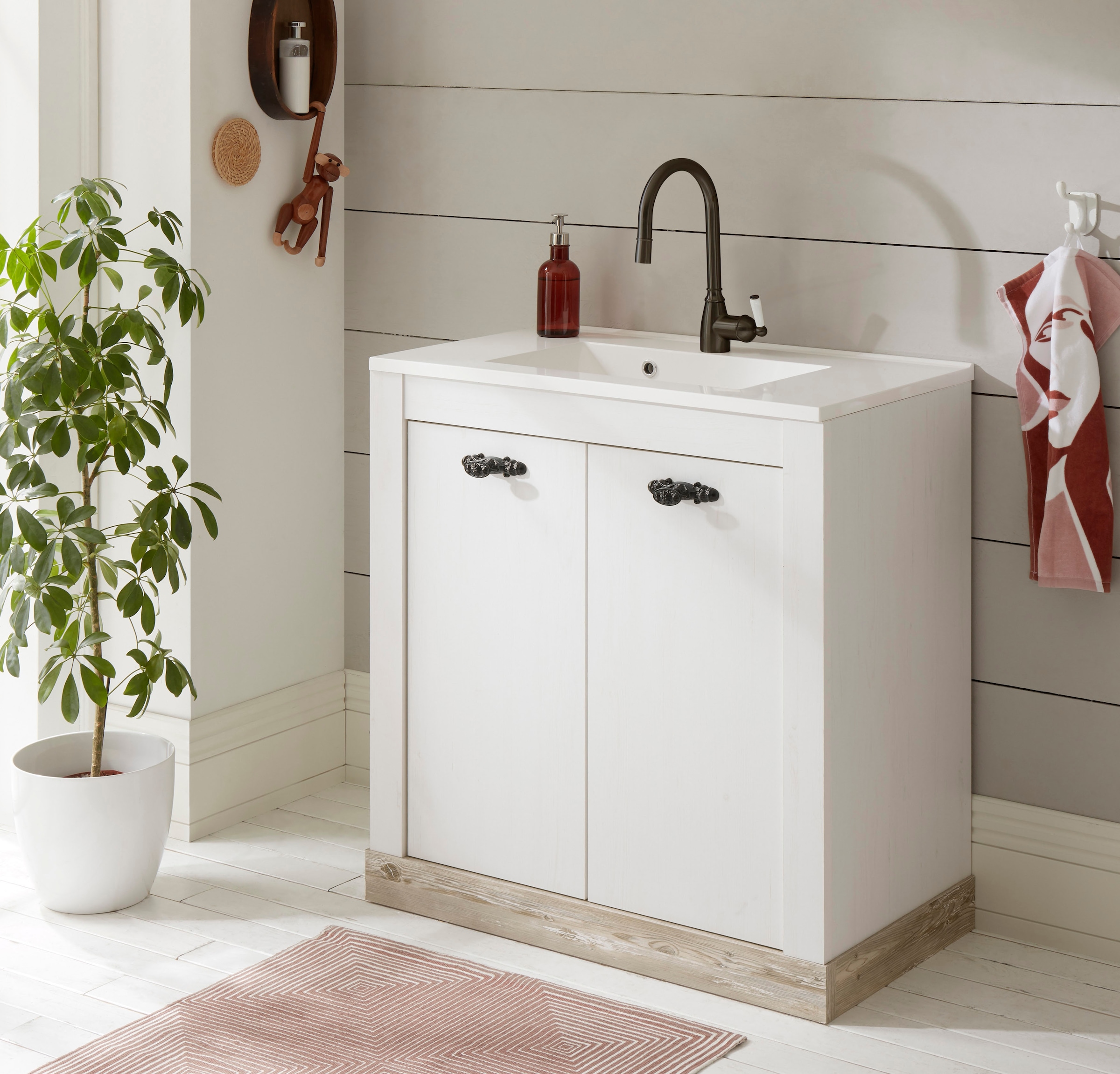 Image of Home affaire Waschtisch »Florenz«, Breite 82 cm, Mineralgussbecken, stehend bei Ackermann Versand Schweiz