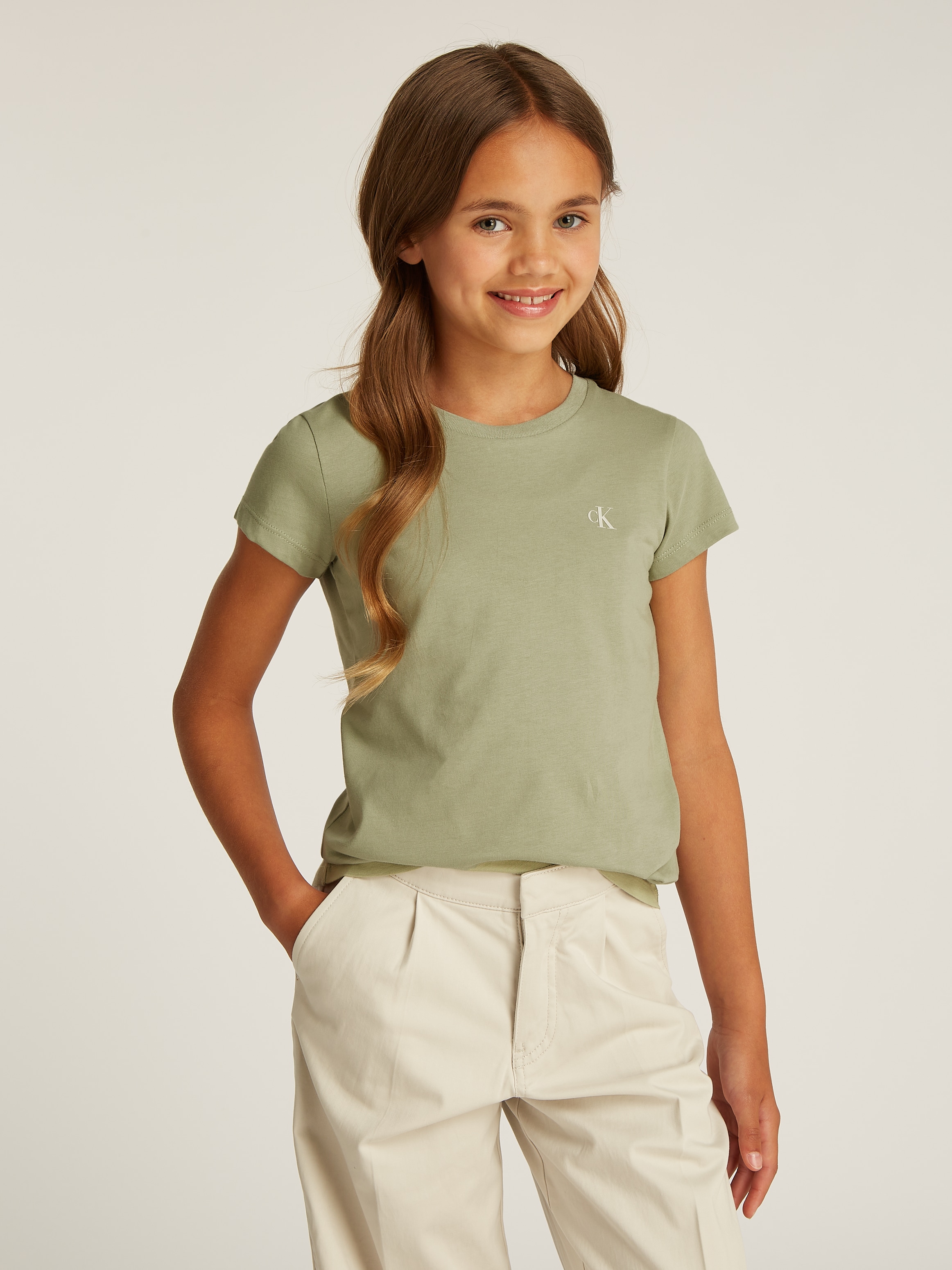 Calvin Klein Jeans T-Shirt »2-PACK SLIM MONOGRAM TOP«, (Packung, 2 tlg.), für Kinder bis 16 Jahre