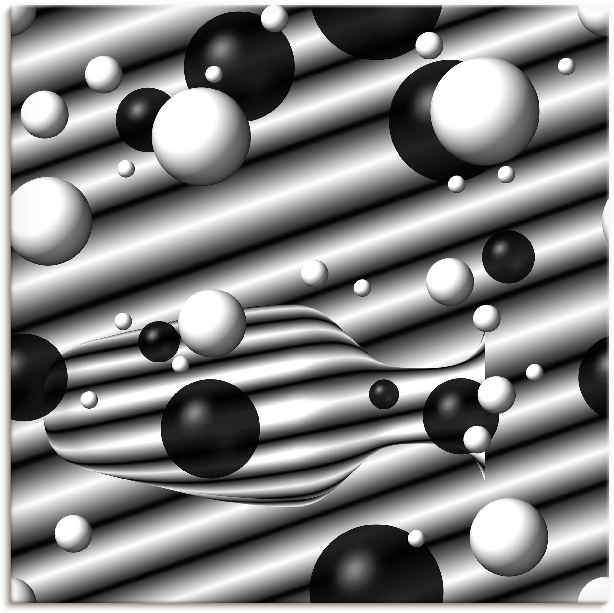 Image of Artland Wandbild »Bälle und Karaffe monochrom«, Muster, (1 St.), in vielen Grössen & Produktarten - Alubild / Outdoorbild für den Aussenbereich, Leinwandbild, Poster, Wandaufkleber / Wandtattoo auch für Badezimmer geeignet bei Ackermann Versand Schweiz