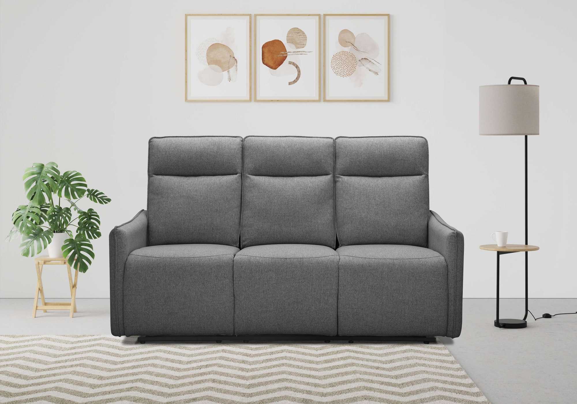Image of Dorel Home 3-Sitzer "Lugo, Kinosofa mit Reclinerfunktion in Kunstleder und Webstoff" mit manueller Relaxfunktion in 2 Sitzen