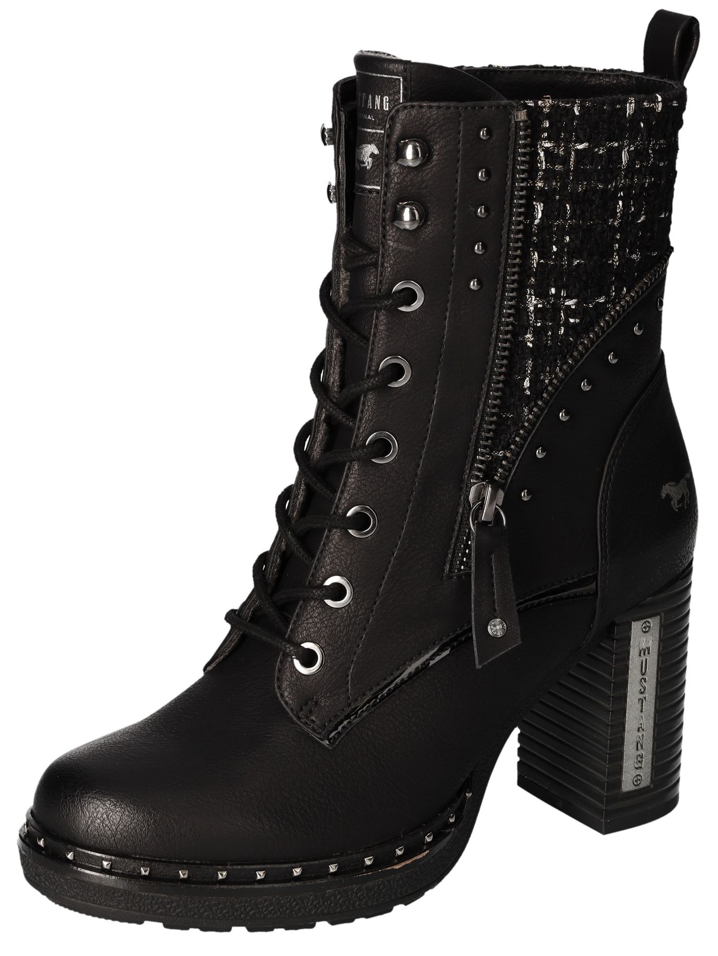 Mustang Shoes Stiefelette, Bikerboots, Plateaustiefelette mit Innenreissverschluss