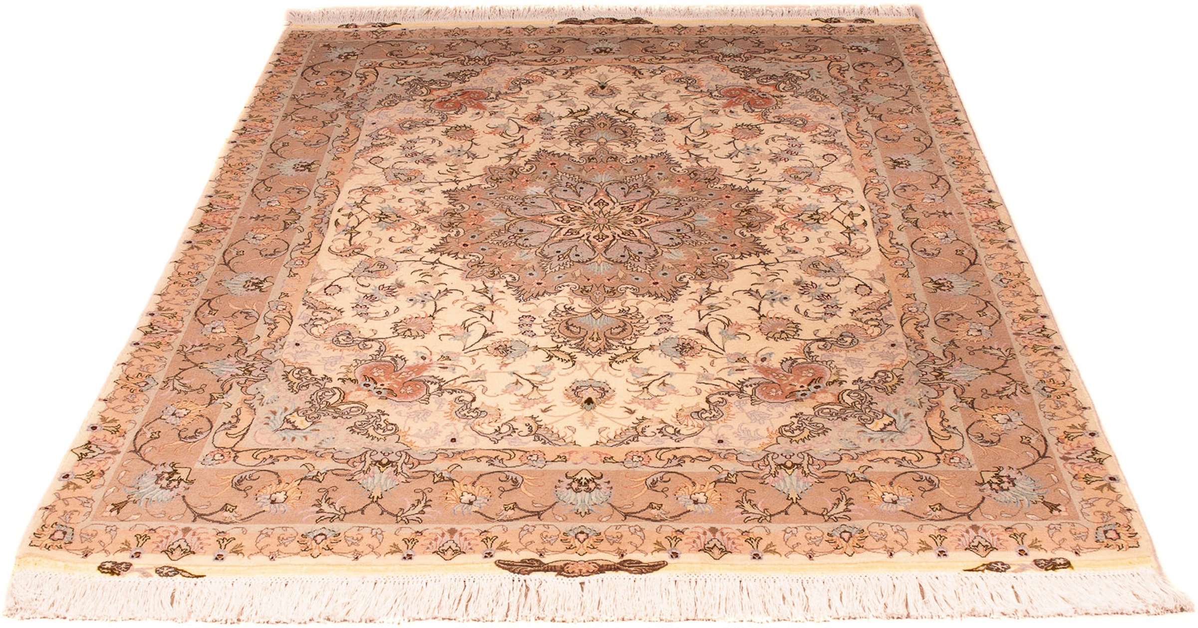 Image of morgenland Orientteppich »Perser - Täbriz - Premium - 200 x 152 cm - beige«, rechteckig, 6 mm Höhe, Wohnzimmer, Handgeknüpft, Einzelstück mit Zertifikat bei Ackermann Versand Schweiz