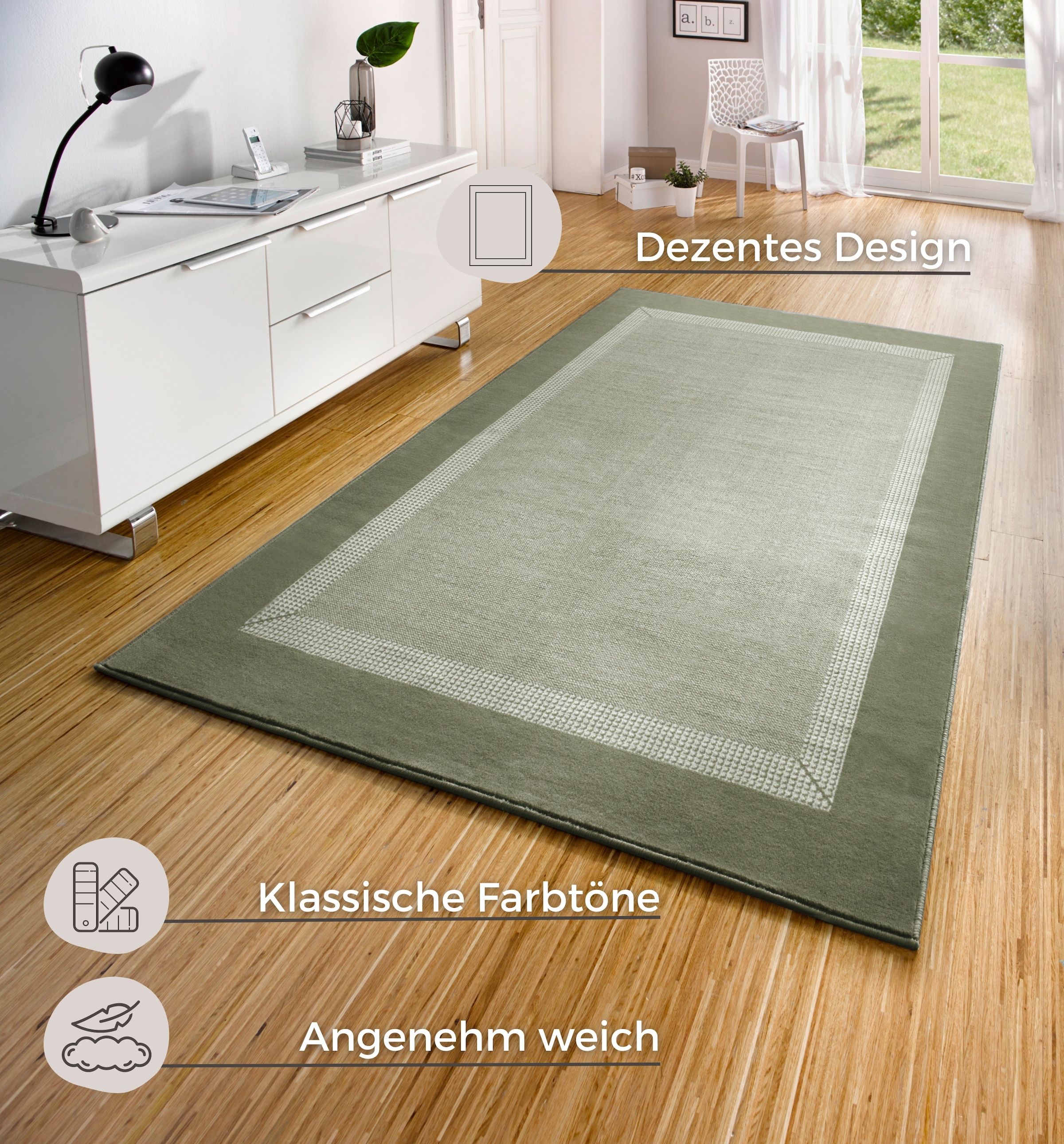 HANSE Home Teppich »Band«, rechteckig, 9 mm Höhe, Kurzflor, weich, Läufer Grössen, Wohnzimmer, Schlafzimmer, Esszimmer