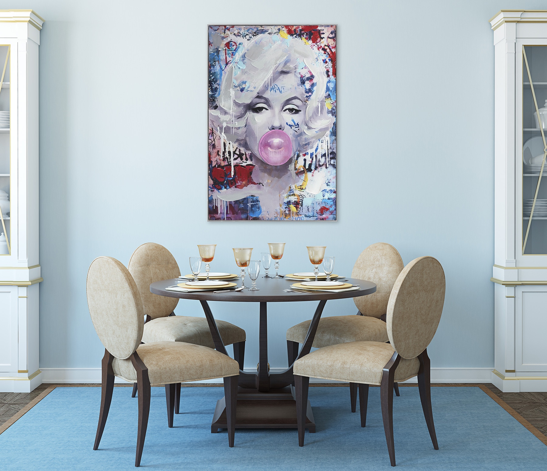 Bönninghoff »handarbeit gerahmt POP ART PORTRAIT 60x90 cm – Wandbild« Frau | Pop Art | Portrait 1 Stk. tlg. handgefertigt, jedes Bild ein Unikat, Schattenfugenrahmen