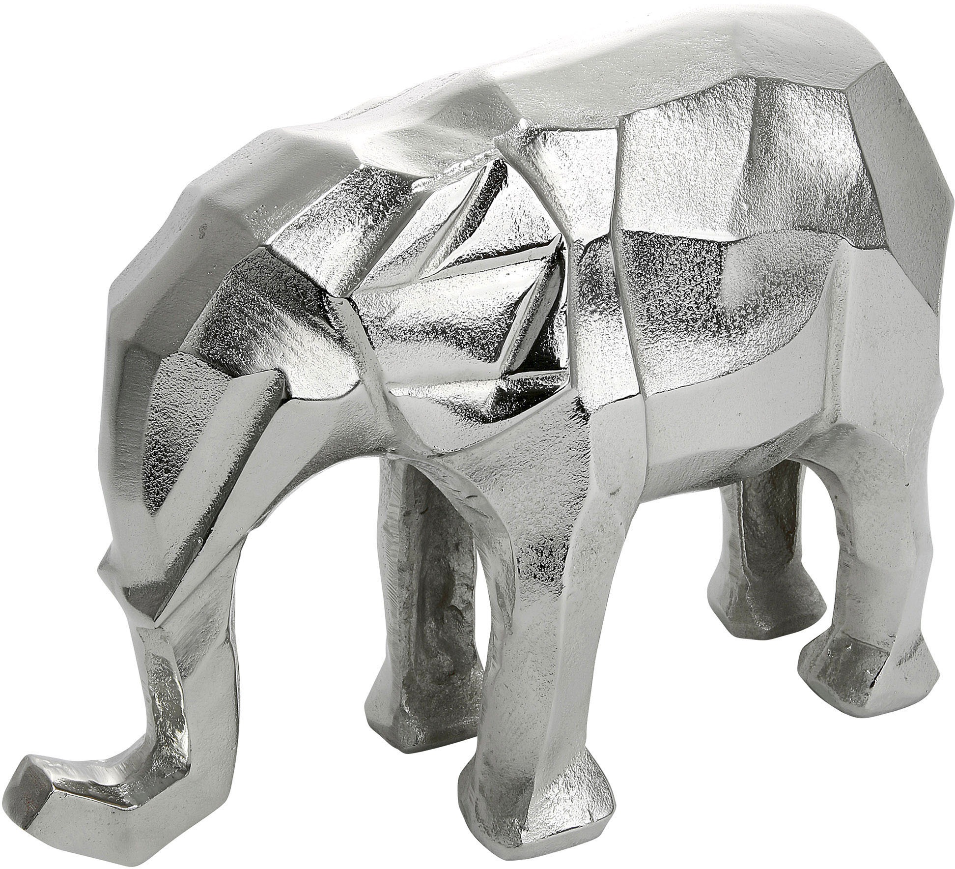 Image of GILDE Dekofigur »Elefant Angular, silberfarben«, (1 St.), Dekoobjekt, Tierfigur, Höhe 25 cm, aus Metall, Wohnzimmer bei Ackermann Versand Schweiz