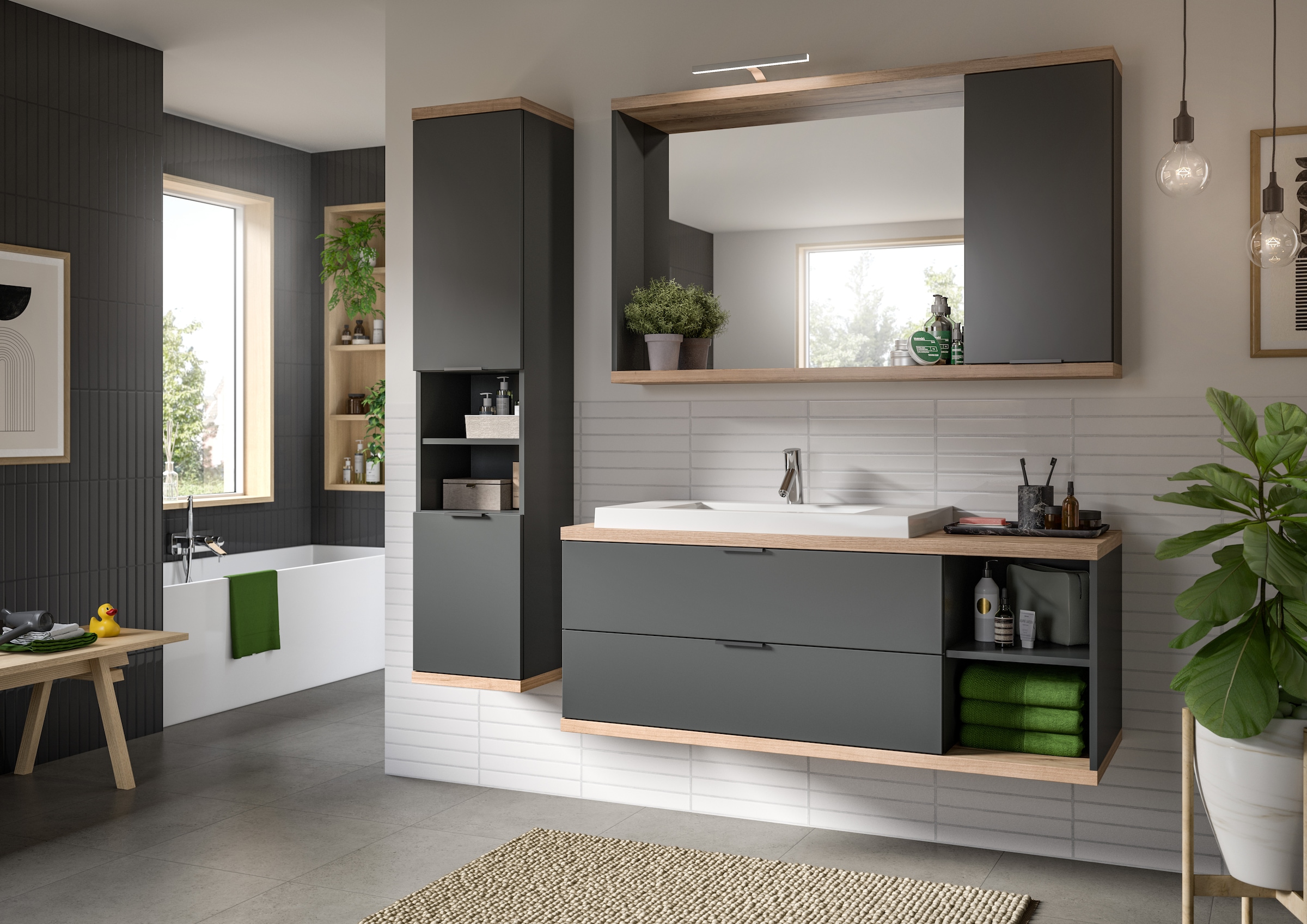 welltime Badmöbel-Set Set, 3 Stk. tlg.