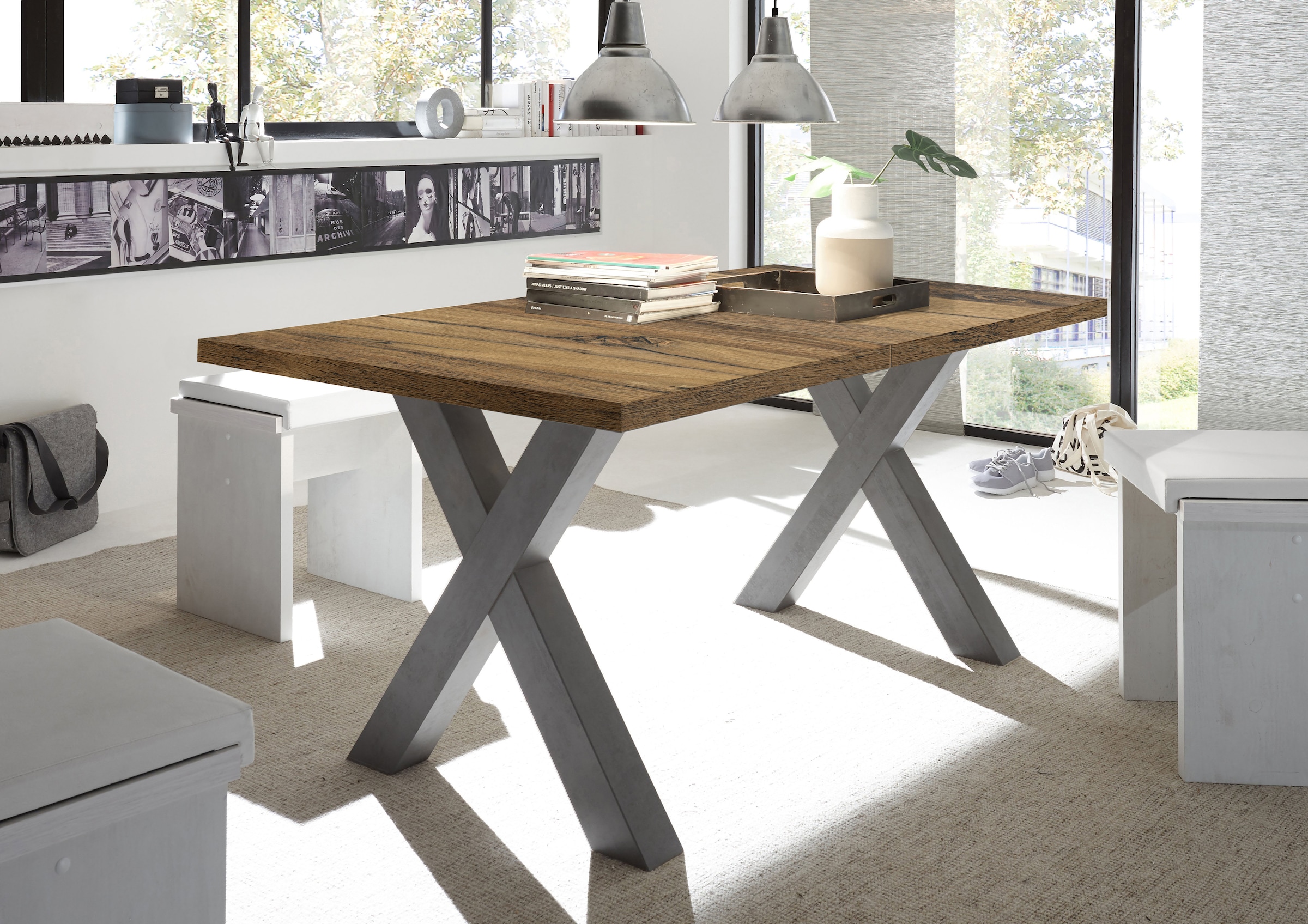 Mäusbacher Table de salle à manger »Mister TOPSELLER!« OTTOs Choice,  mit Auszug (160-210 cm), Gestell in X-Form