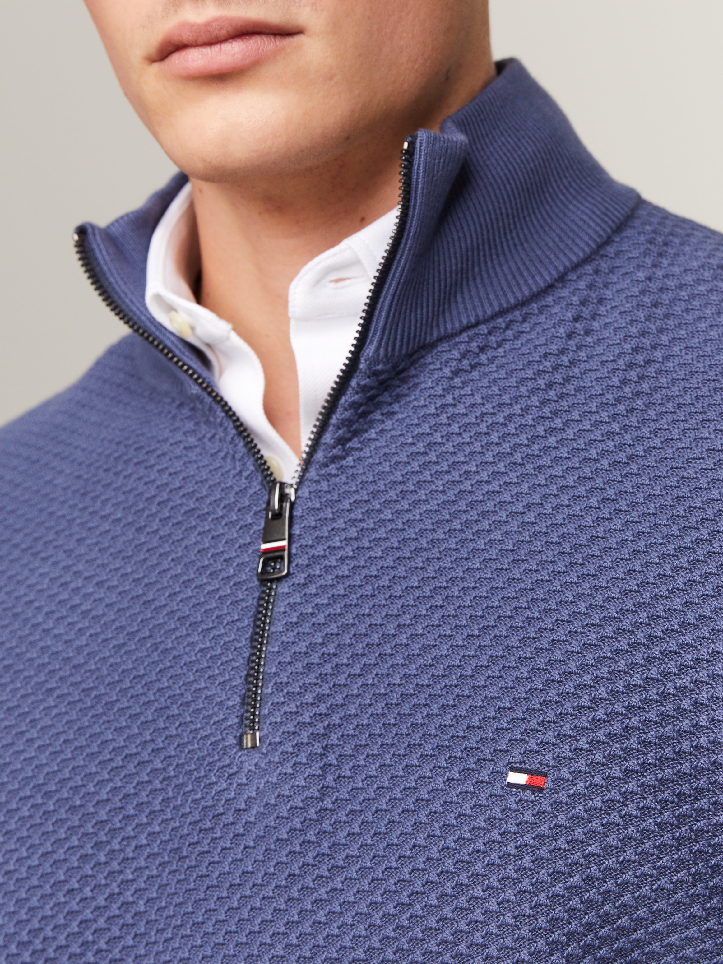 Tommy Hilfiger Troyer »OVAL STRUCTURE ZIP MOCK«