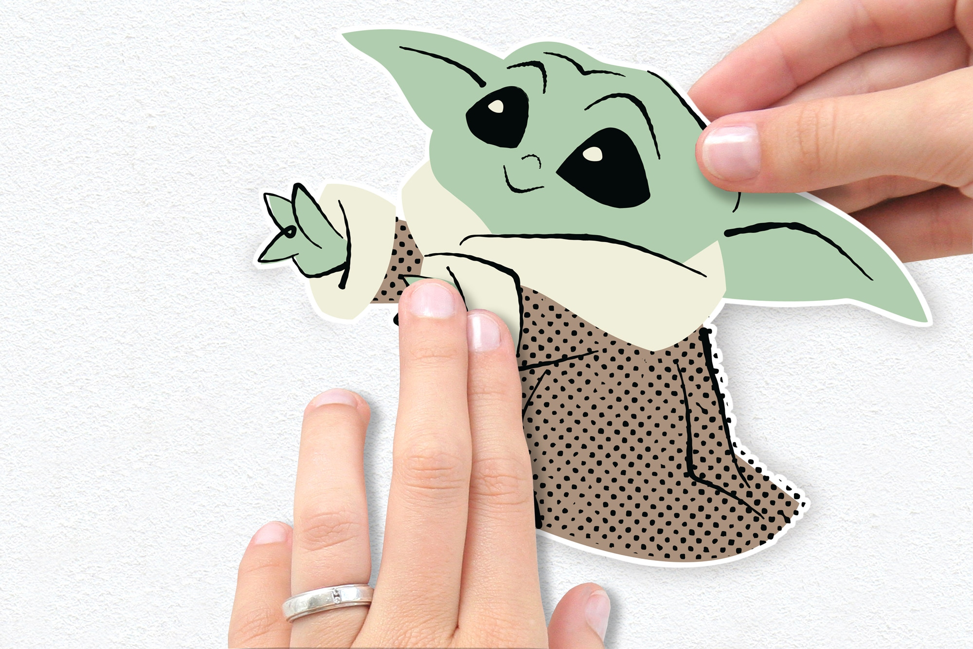 Komar Wandtattoo »Star Wars The Mandalorian Grogu Sunshine« 50 x 70 cm (Breite x Höhe) - Kinderzimmer, Wandsticker