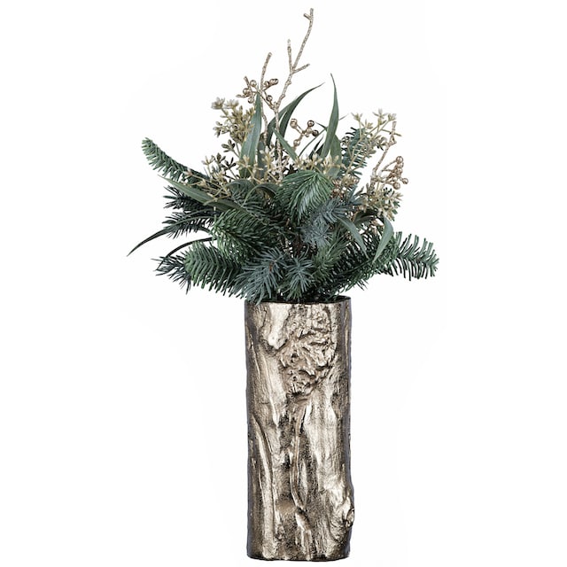 Creativ deco Dekovase »Weihnachtsdeko«, (Set, 2 St., 1 Vase, 1 Bouquet),  mit Tannen-Mix-Bouquet kaufen