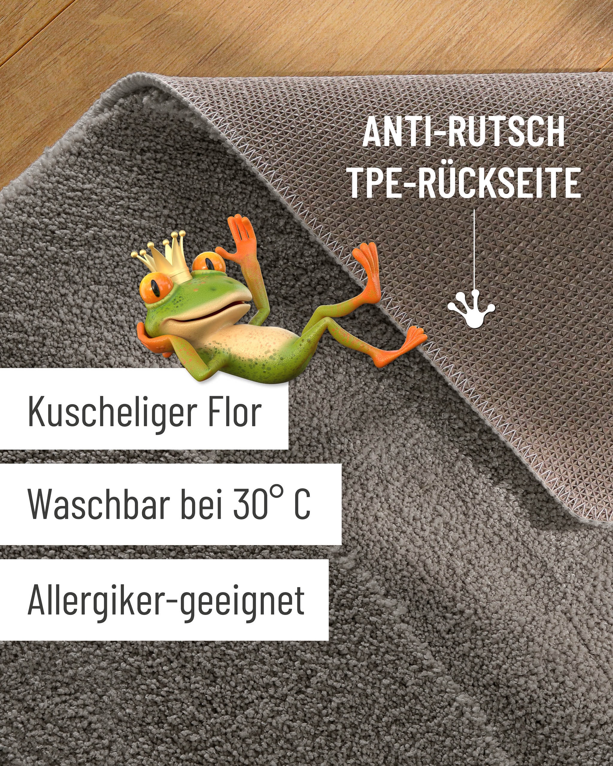 Wecon home Tapis de bain »Marc« Höhe 25 mm Badteppich, Hoch-Tief-Linien, weich, rutschhemmend, waschbar, getuftet
