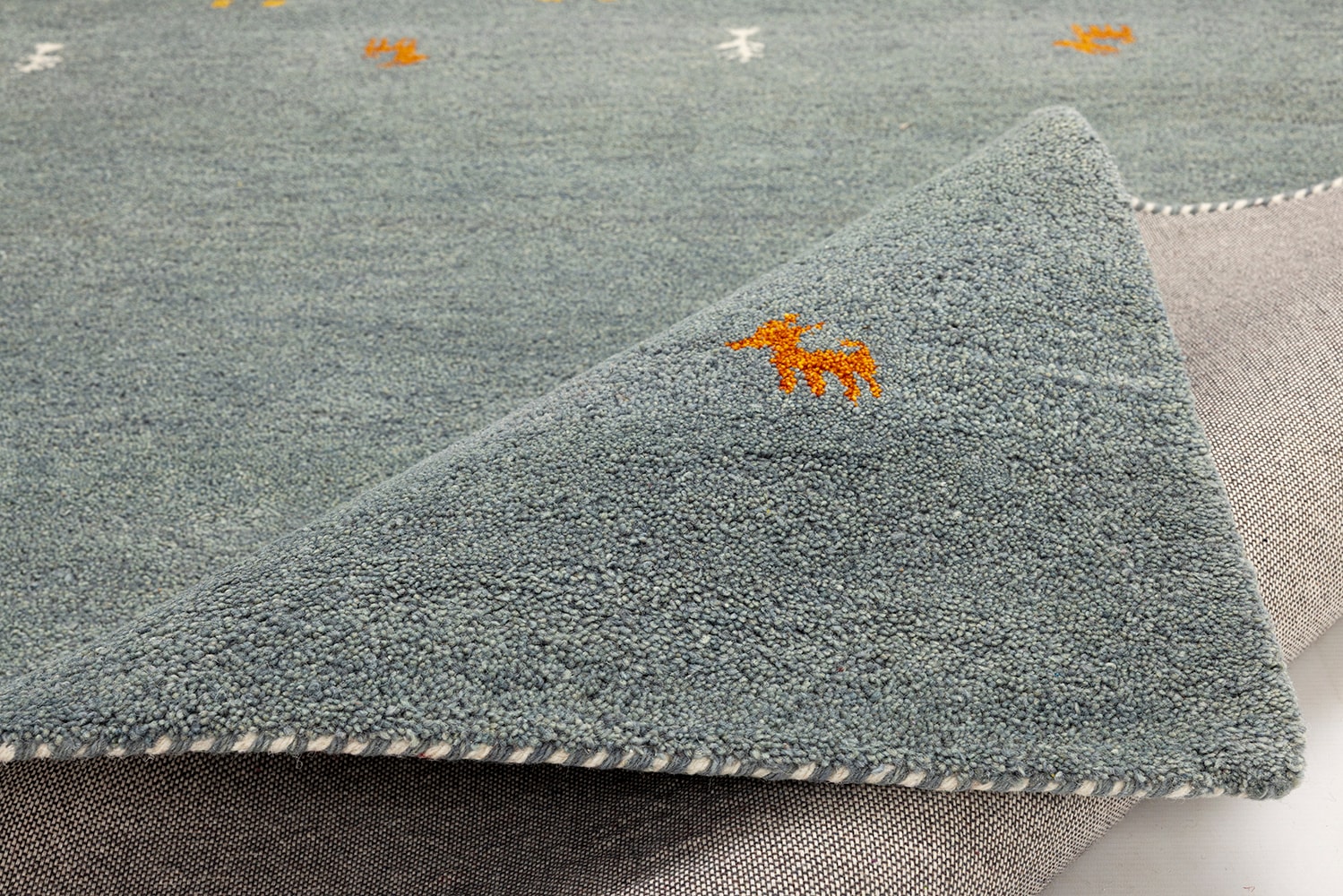 THEKO Wollteppich »Gabbeh Motiv, Handgefertigt, Teppich, Tiermotiv,  reine Wolle« rechteckig 14 mm Höhe reine Wolle, handgewebt, Wohnzimmer, Schlafzimmer, Esszimmer