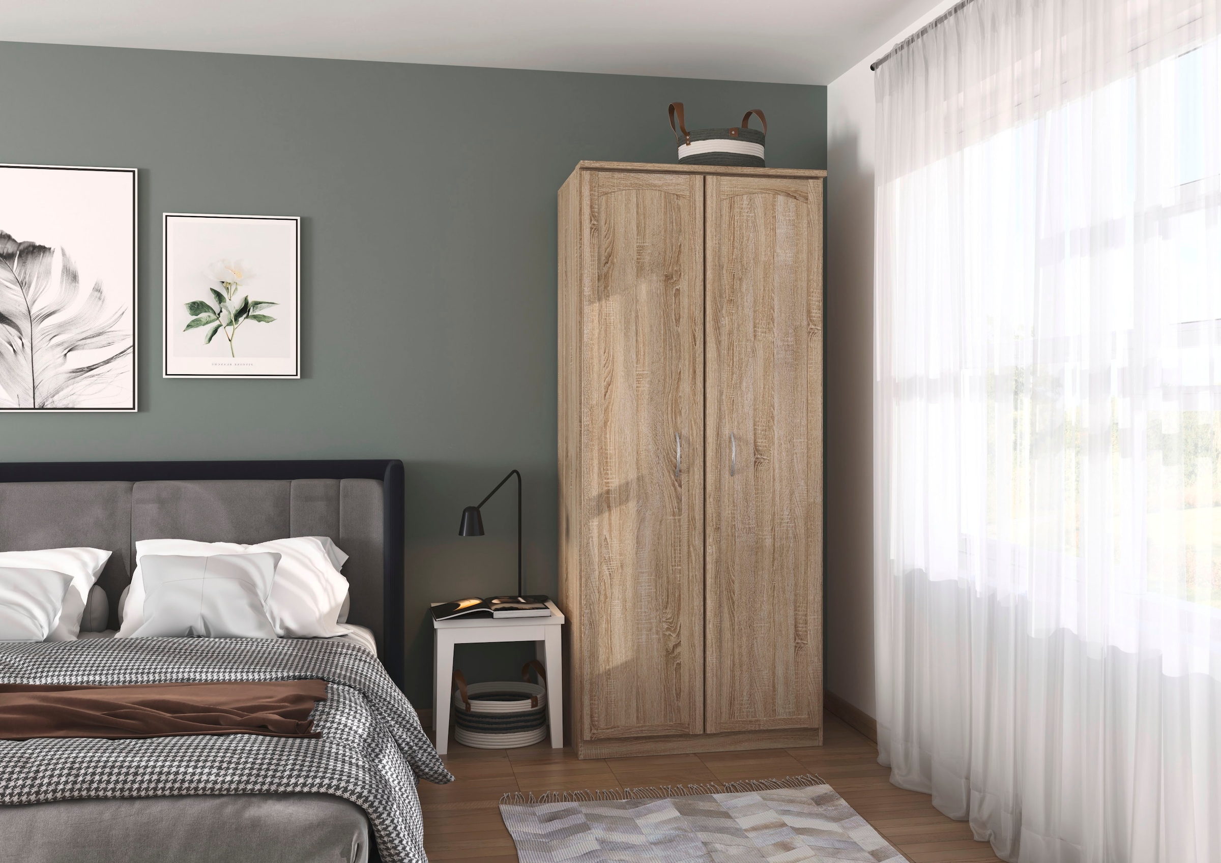 rauch Kleiderschrank »Schrank Garderobe Garderobenschrank Putzschrank Wäscheschrank TORRENT« Breiten 91/136/181 cm, Höhe 210 cm,  optional Aussenschubladen und Spiegel, viel Stauraum MADE IN GERMANY