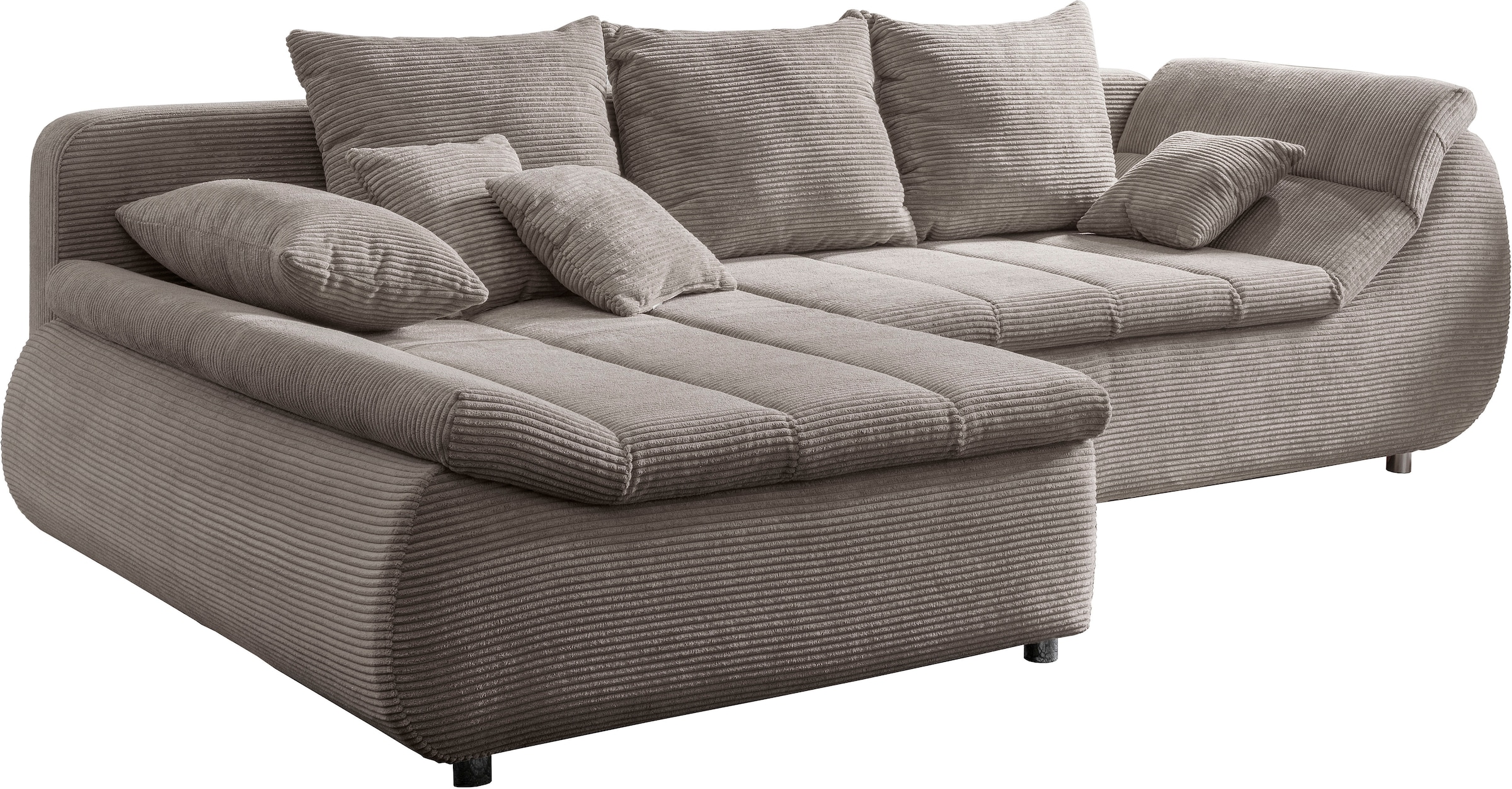 INOSIGN Ecksofa »Imola elegant und bequem, aktuelle Steppung im Sitz, L-Form«, wahlweise mit Bettfunktion