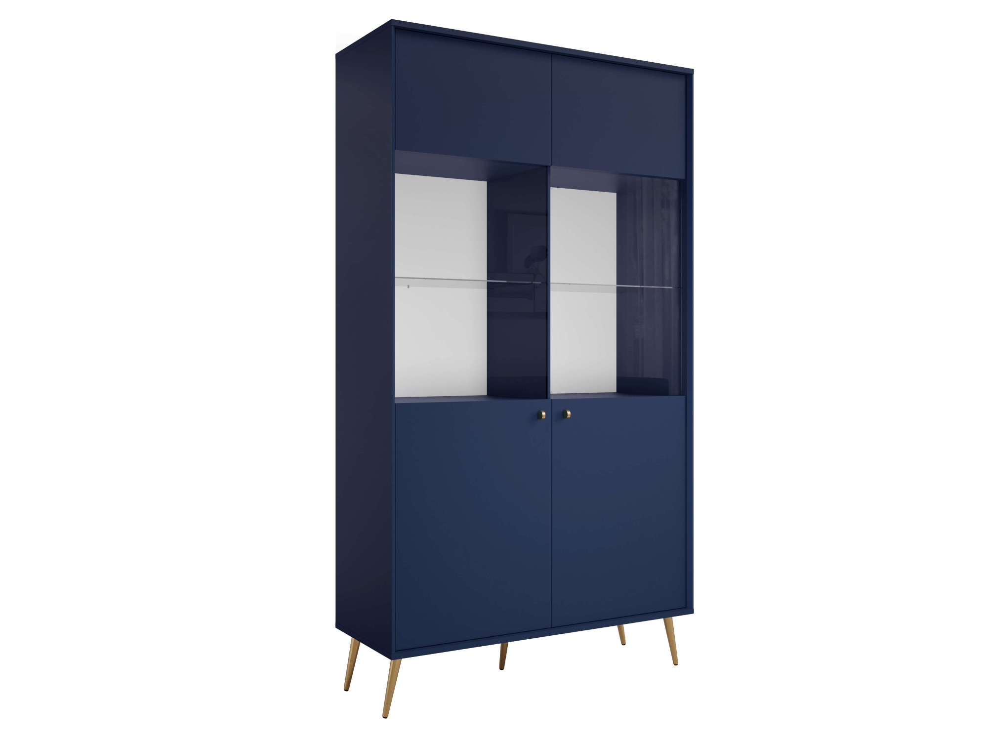 Home affaire Vitrine »ROMILDA Glasvitrine mit viel Stauraum, Masse B/T/H: 105/40/191 cm« Vitrinenschrank, Standvitrine mit 2 Türen, 10 Fächer