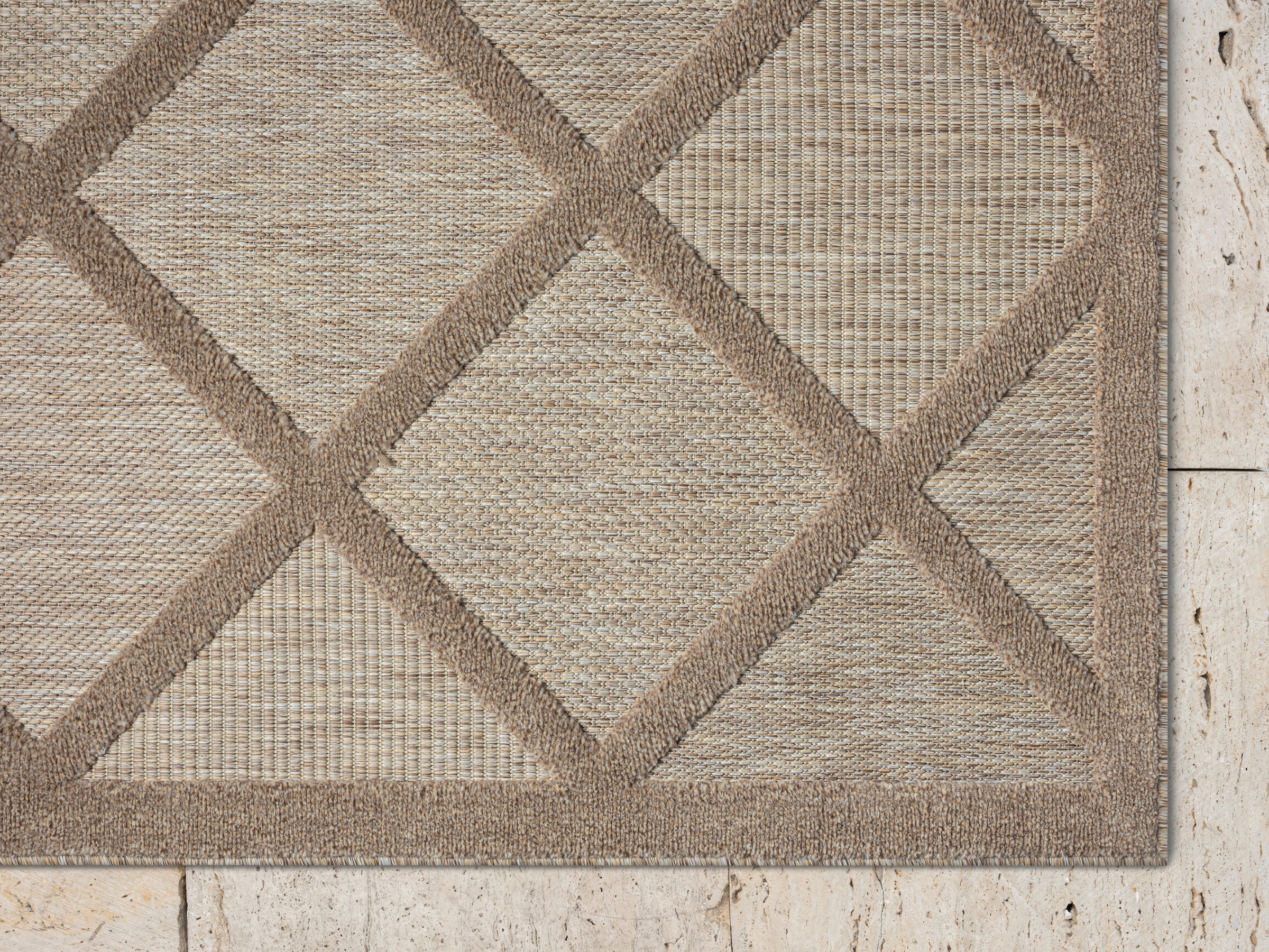 Myflair Möbel & Accessoires Teppich »Amara, LAGERRÄUMUNG!«, rechteckig, 8 mm Höhe, Uni Farben, Hoch-Tief Effekt, Outdoor geeignet, Balkon, Terrasse