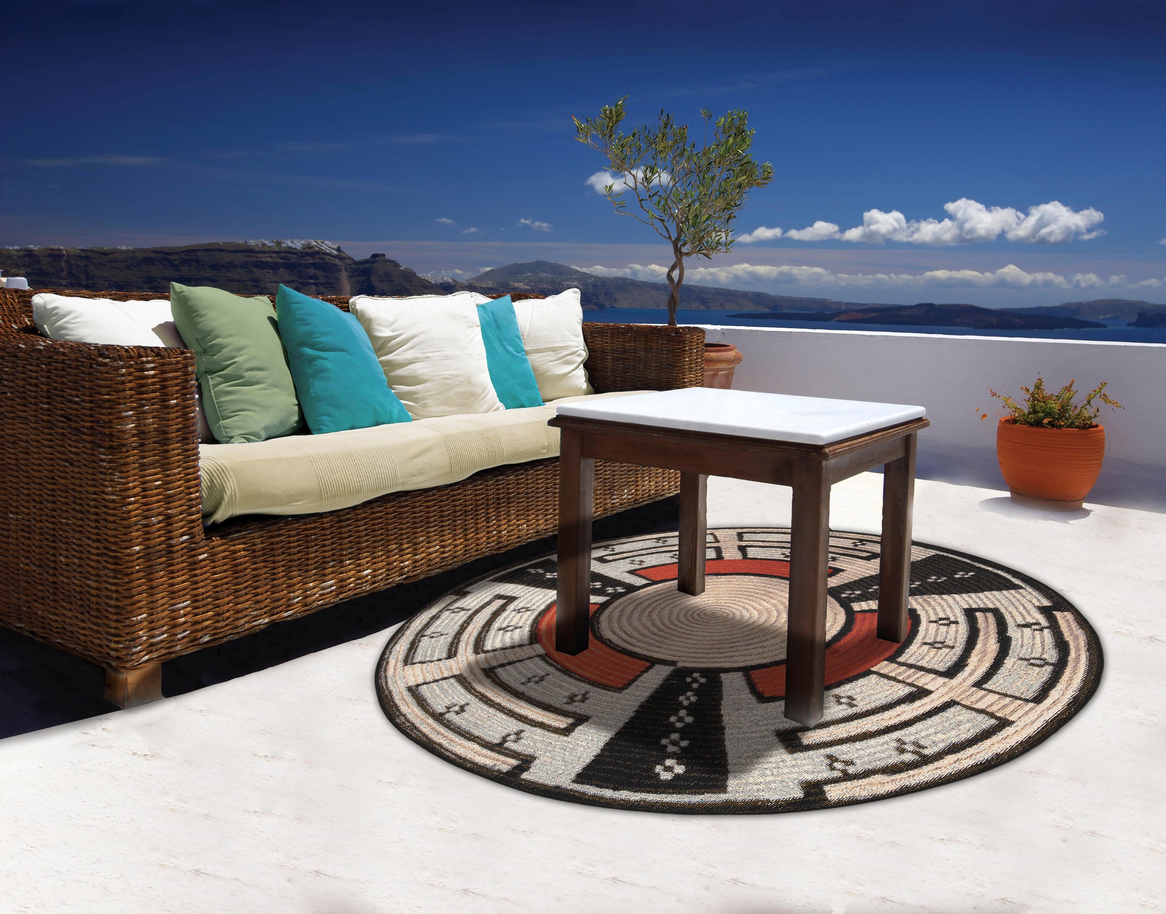 Gino Falcone Teppich »Outdoor-Africa 44«, rund, Flachgewebe, In- und Outdoor  geeignet, Wohnzimmer günstig kaufen