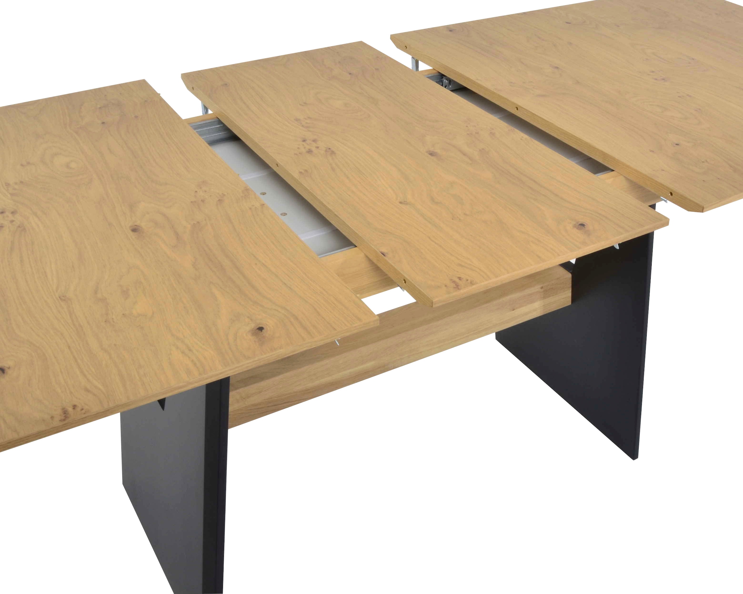 K+W Komfort & Wohnen Esstisch »Giacomo I« Esstisch in Asteiche natur, Untergestell in MDF mit furnierten Balken