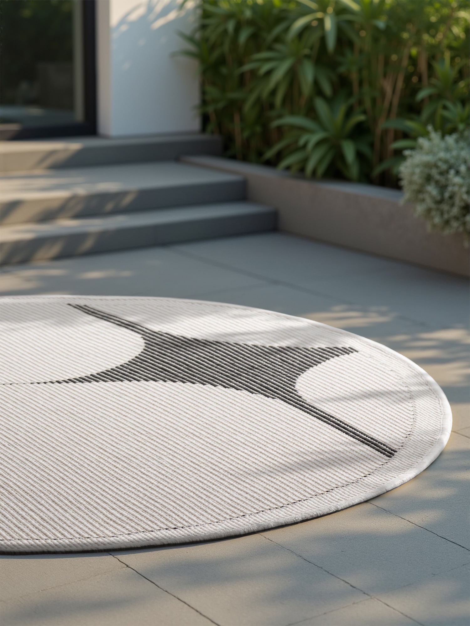 HANSE Home Outdoorteppich »Bowen Wendeteppich«, rund, 5 mm Höhe, In und Outdoor, Flachgewebe, wetterfest, pflegeleicht, robust