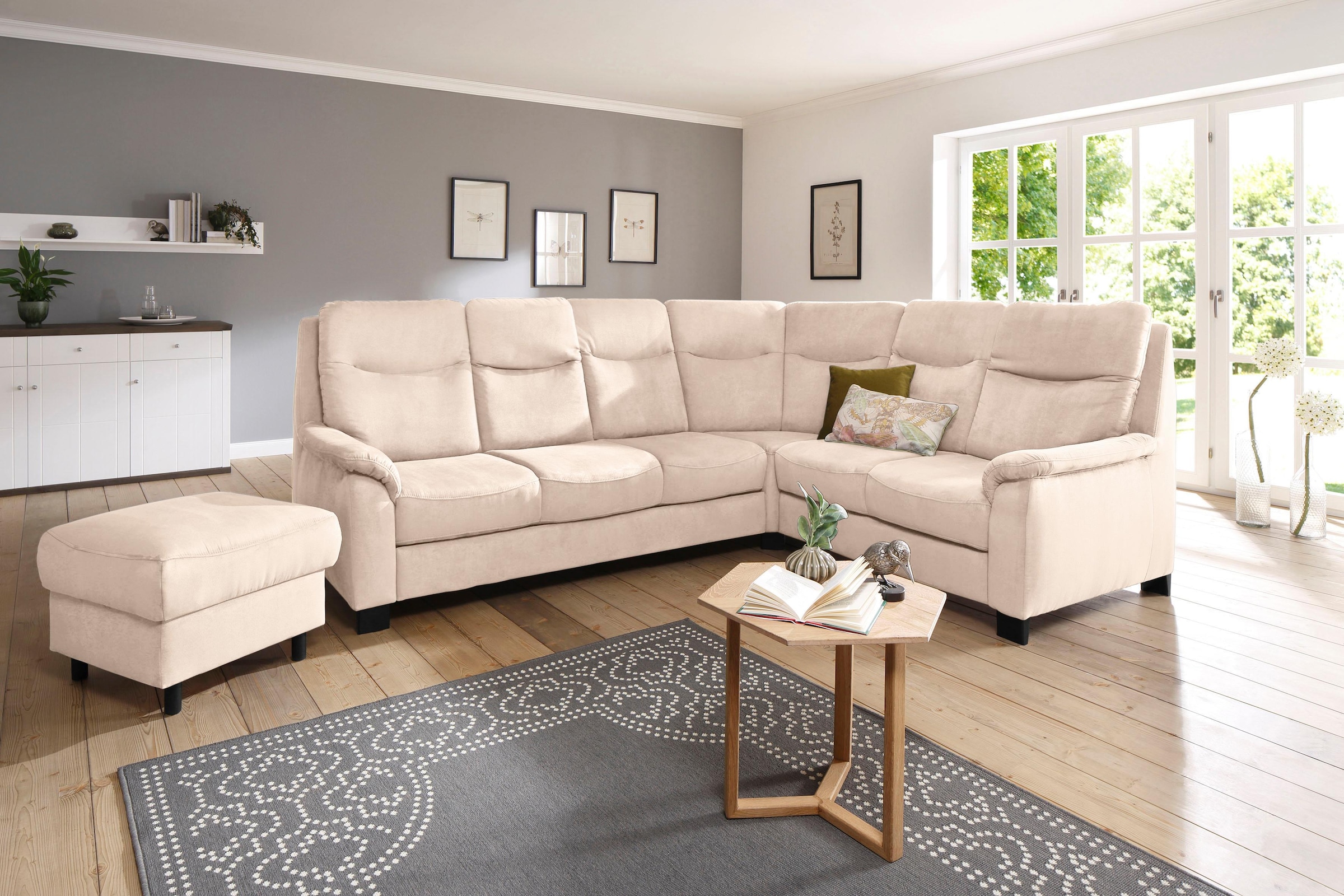 Home affaire Ecksofa »Boccaccio L-Form« mit Federkern, incl. Kopfteilverstellung, wahlweise Bettfunktion