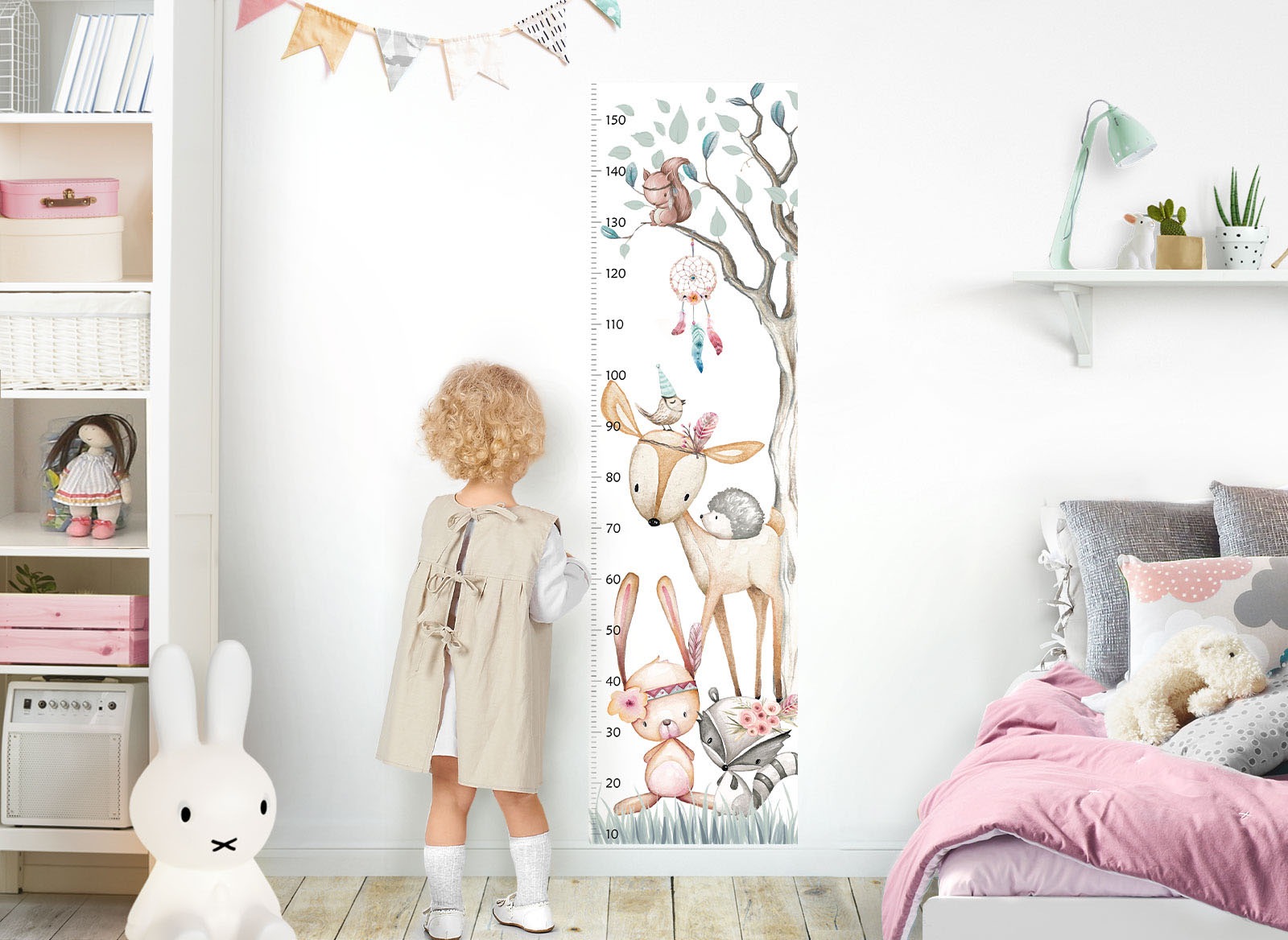 Image of little DECO Wandtattoo »Little Deco Wandtattoo Messlatte 150cm Reh Hase Waschbär Igel« bei Ackermann Versand Schweiz