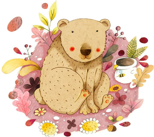 Image of Wall-Art Wandtattoo »Bunte Tierwelt Bär mit Honigtopf«, (1 St.) bei Ackermann Versand Schweiz