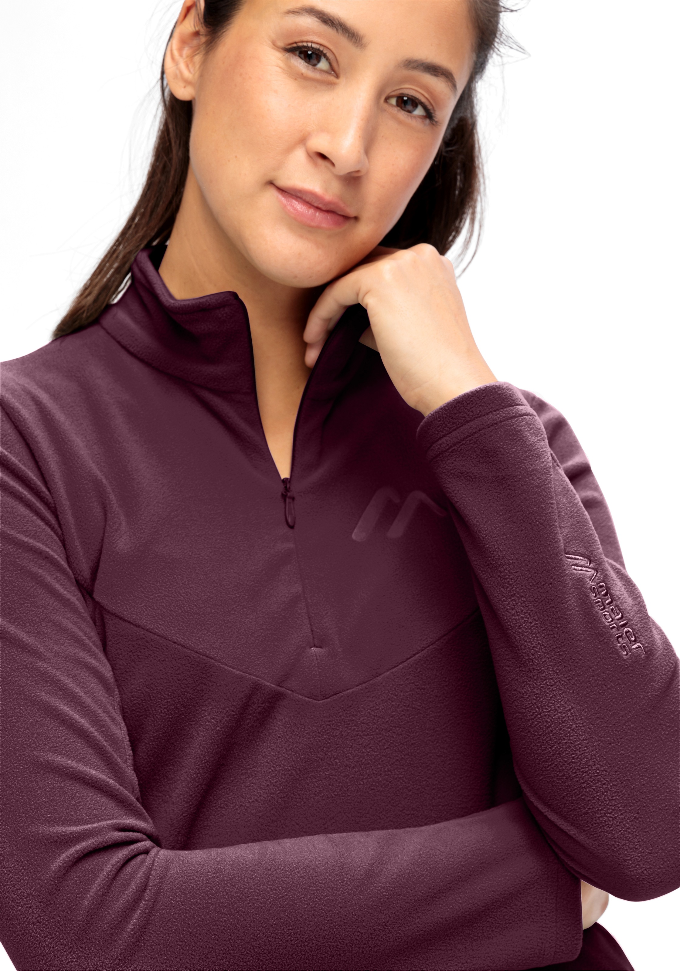 Maier Sports Pull en polaire »Denise HZ W«, Damen Midlayer, pflegeleichtes Half-Zip Fleece
