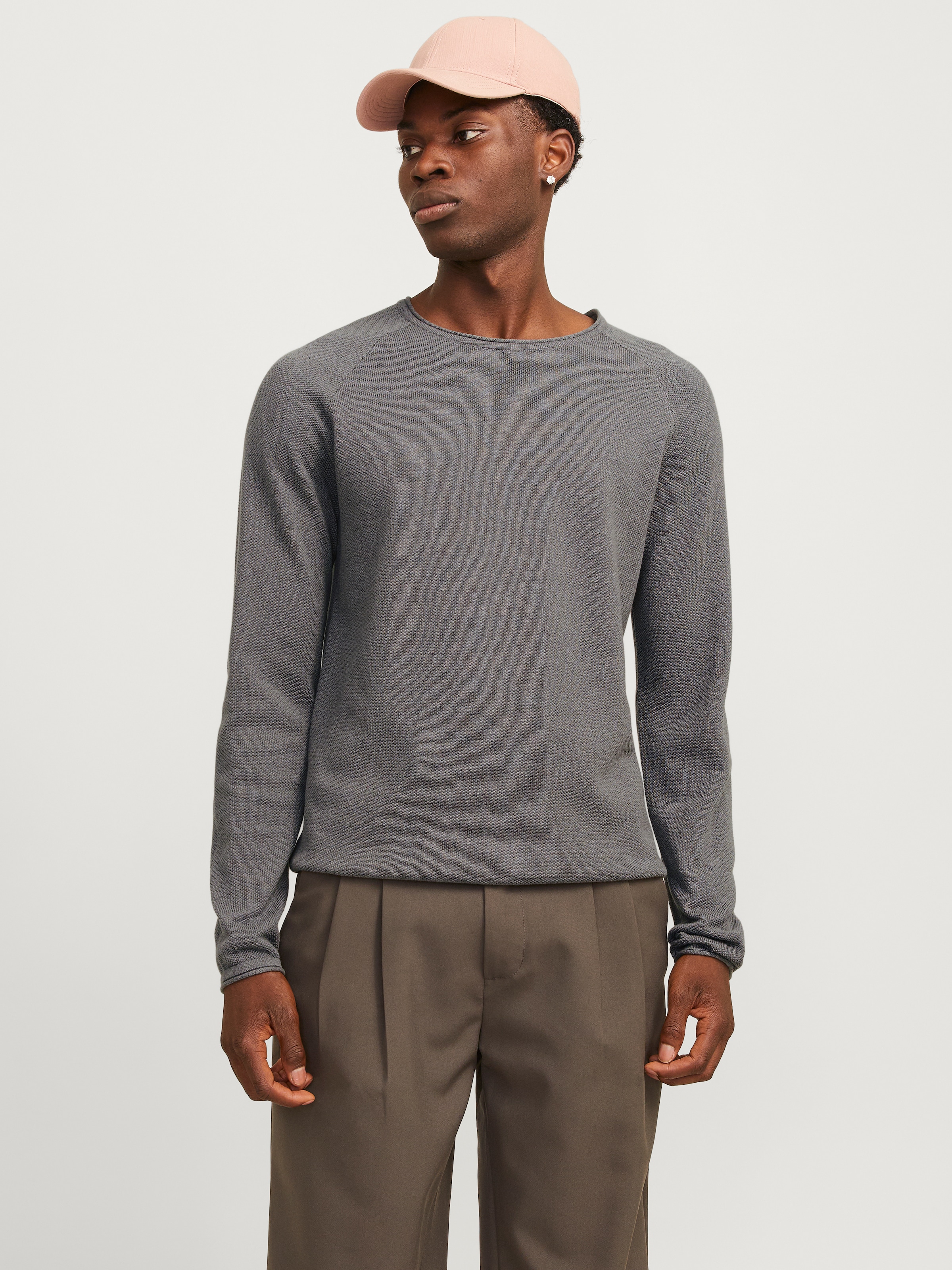 Image of Jack & Jones Rundhalspullover "JJEHILL KNIT CREW NECK NOOS" Baumwolle, regular fit