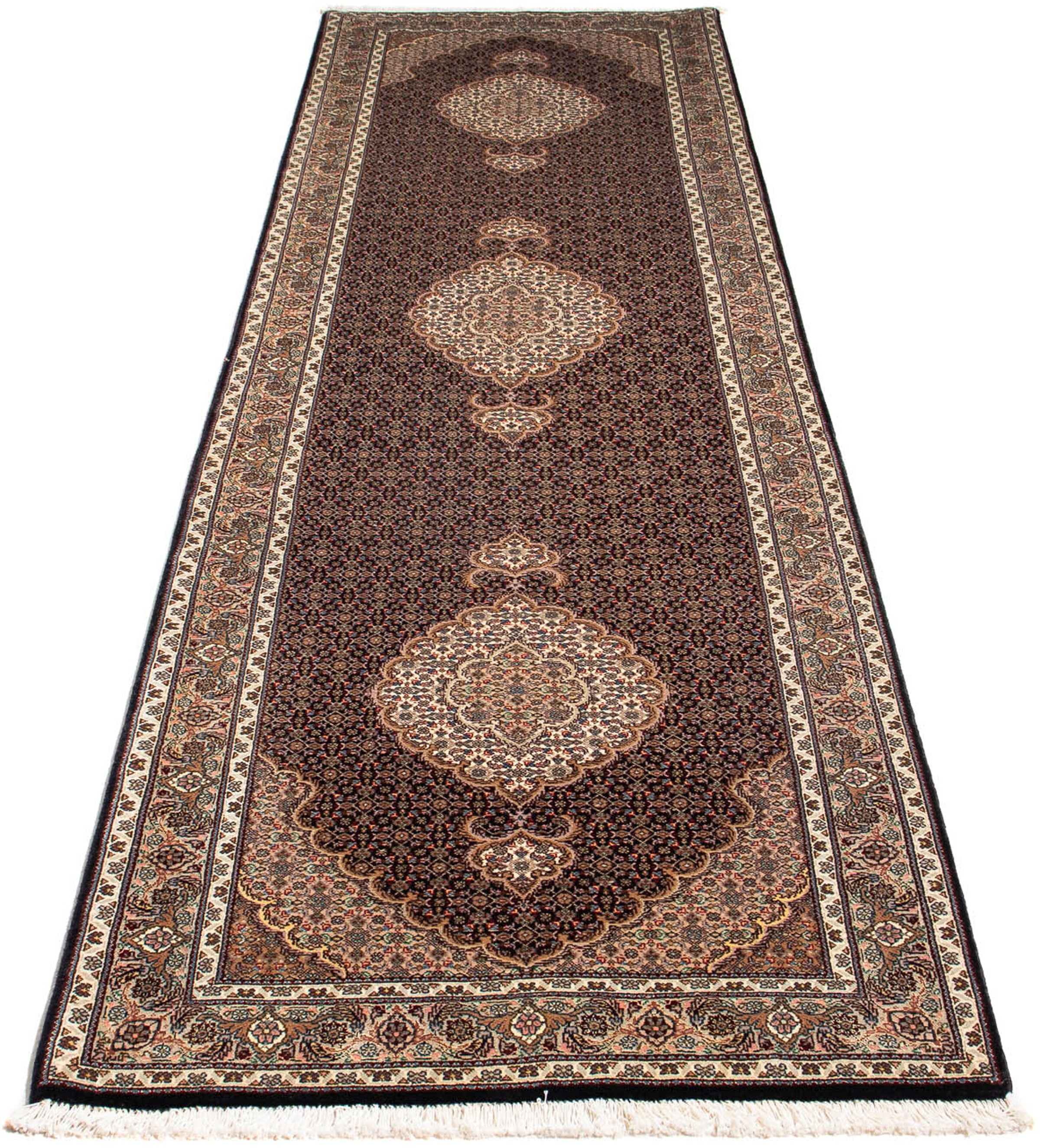 Image of morgenland Orientteppich »Perser - Täbriz - 302 x 80 cm - dunkelblau«, rechteckig, 10 mm Höhe, Wohnzimmer, Handgeknüpft, Einzelstück mit Zertifikat bei Ackermann Versand Schweiz