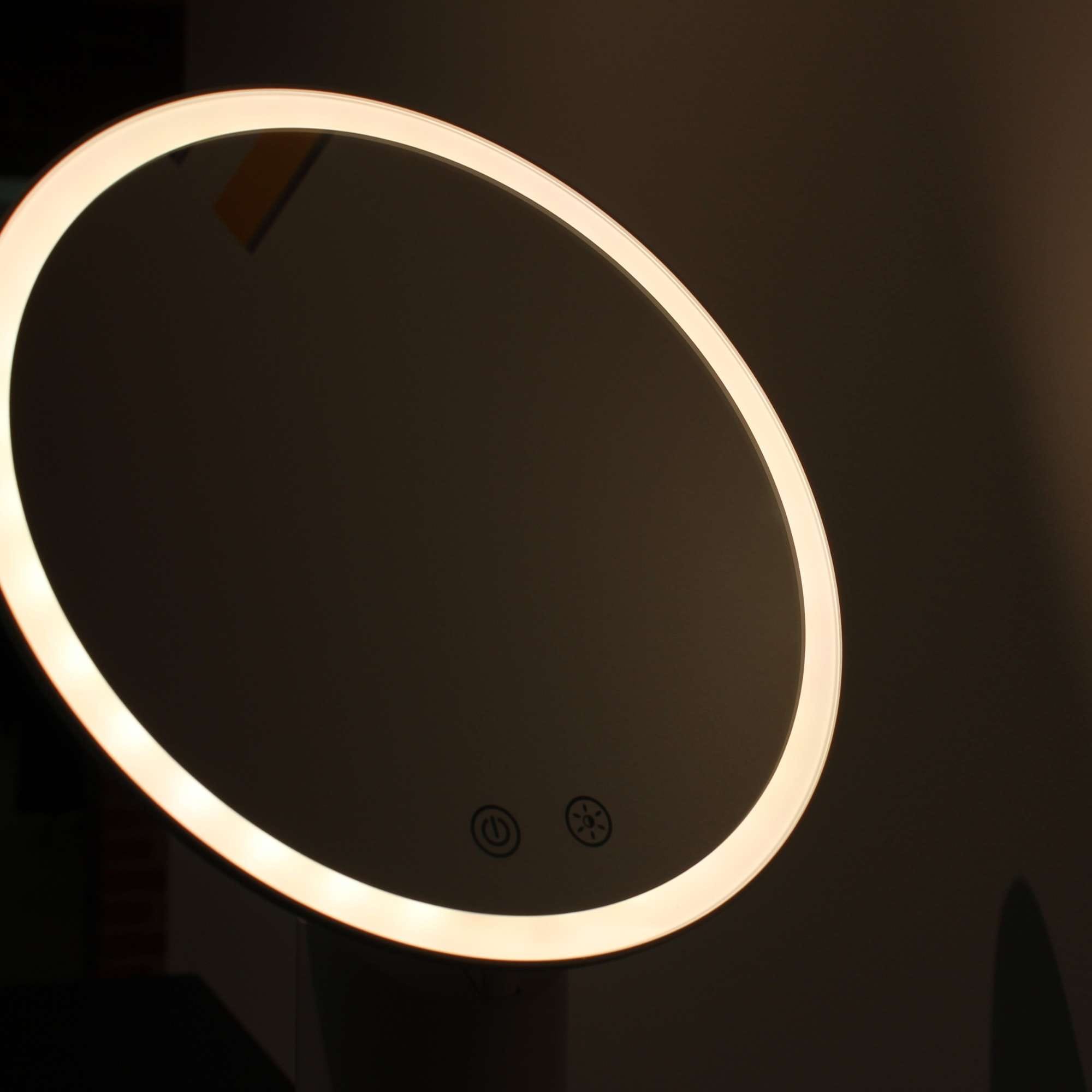 Loevschall Miroir de maquillage »Bridget Kosmetikspiegel mit Licht, stufenlos dimmbar & Touch Steuerung« Kippbar, Lichtfarben wählbar, kabellos, ideal für Bad und Schlafzimmer