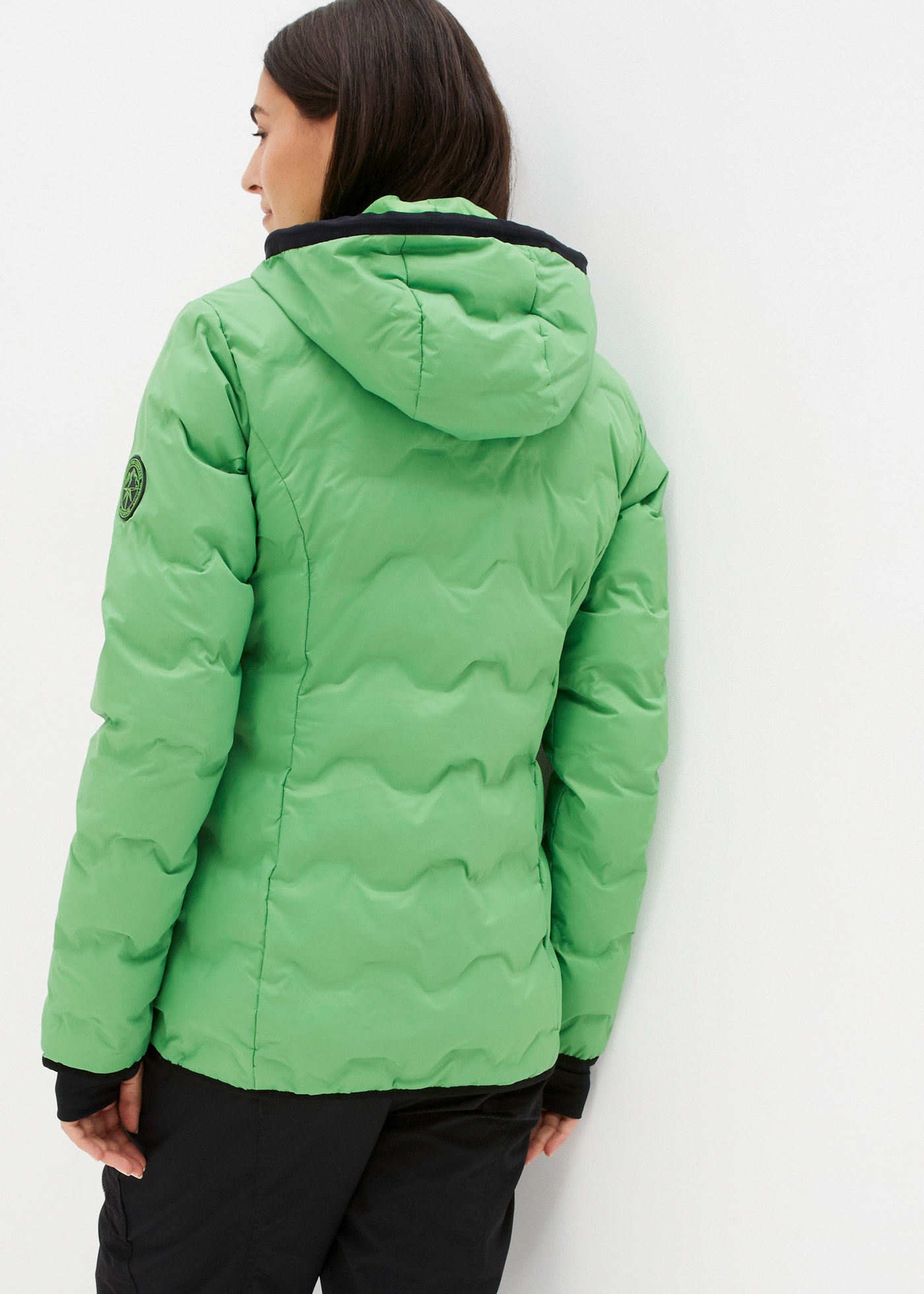 bonprix Funktionsjacke mit Kapuze ultraleichte Wattierung, Handy-Innentasche mit  Kabelausgang