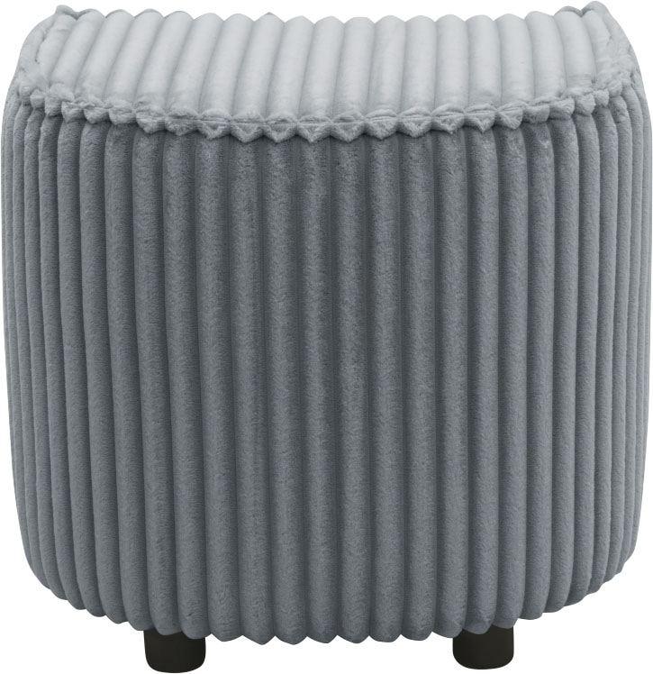 INOSIGN Polsterhocker »AMECA, Hocker, Fusshocker 52 x 47 x 46 cm (BxTxH)«, (1 St.), mit Mega-Cordstoff, sichelförmig