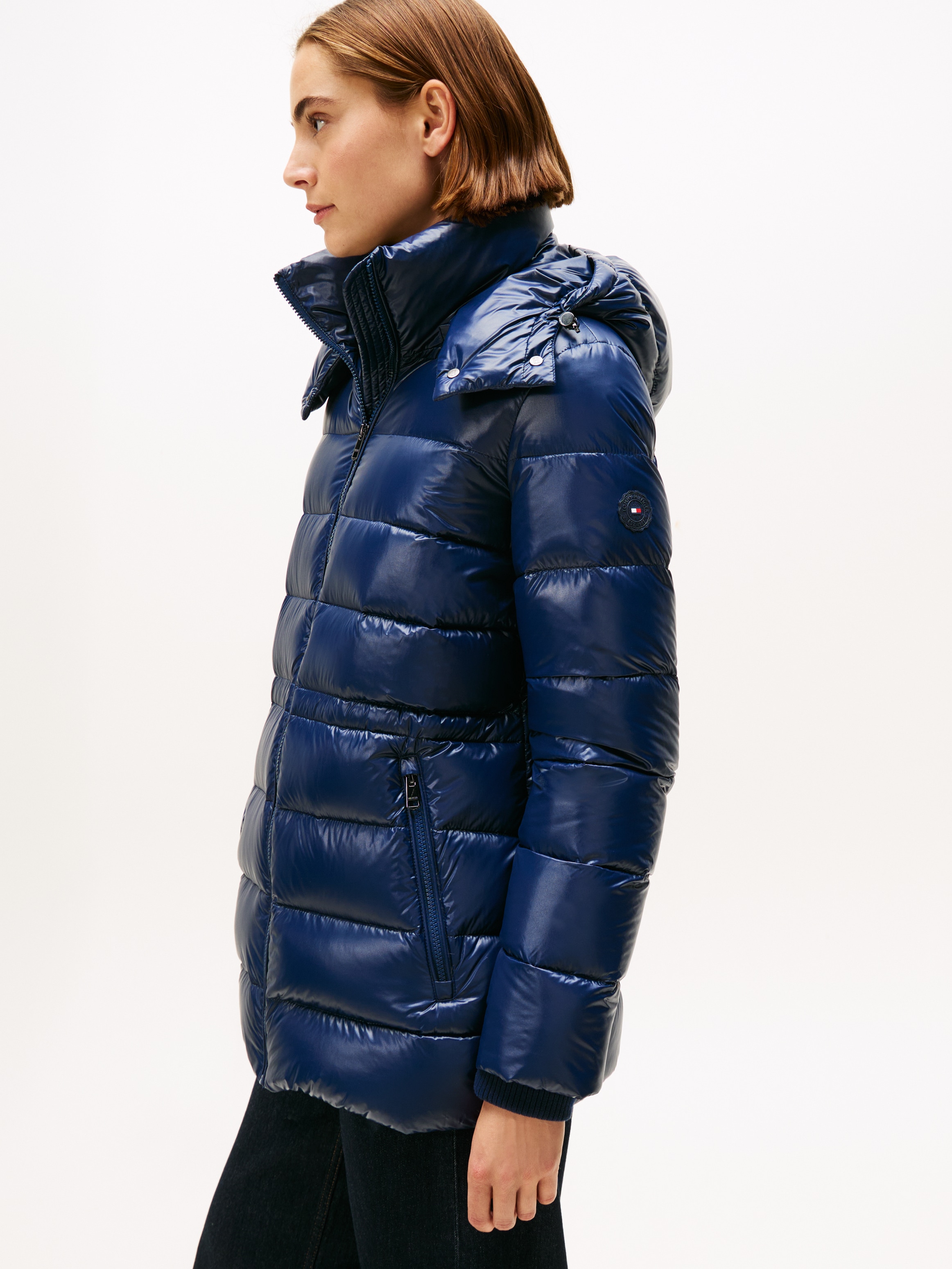 Image of Tommy Hilfiger Steppmantel "GLOSS HW DOWN WAIST REG COAT" in leicht glänzender Optik