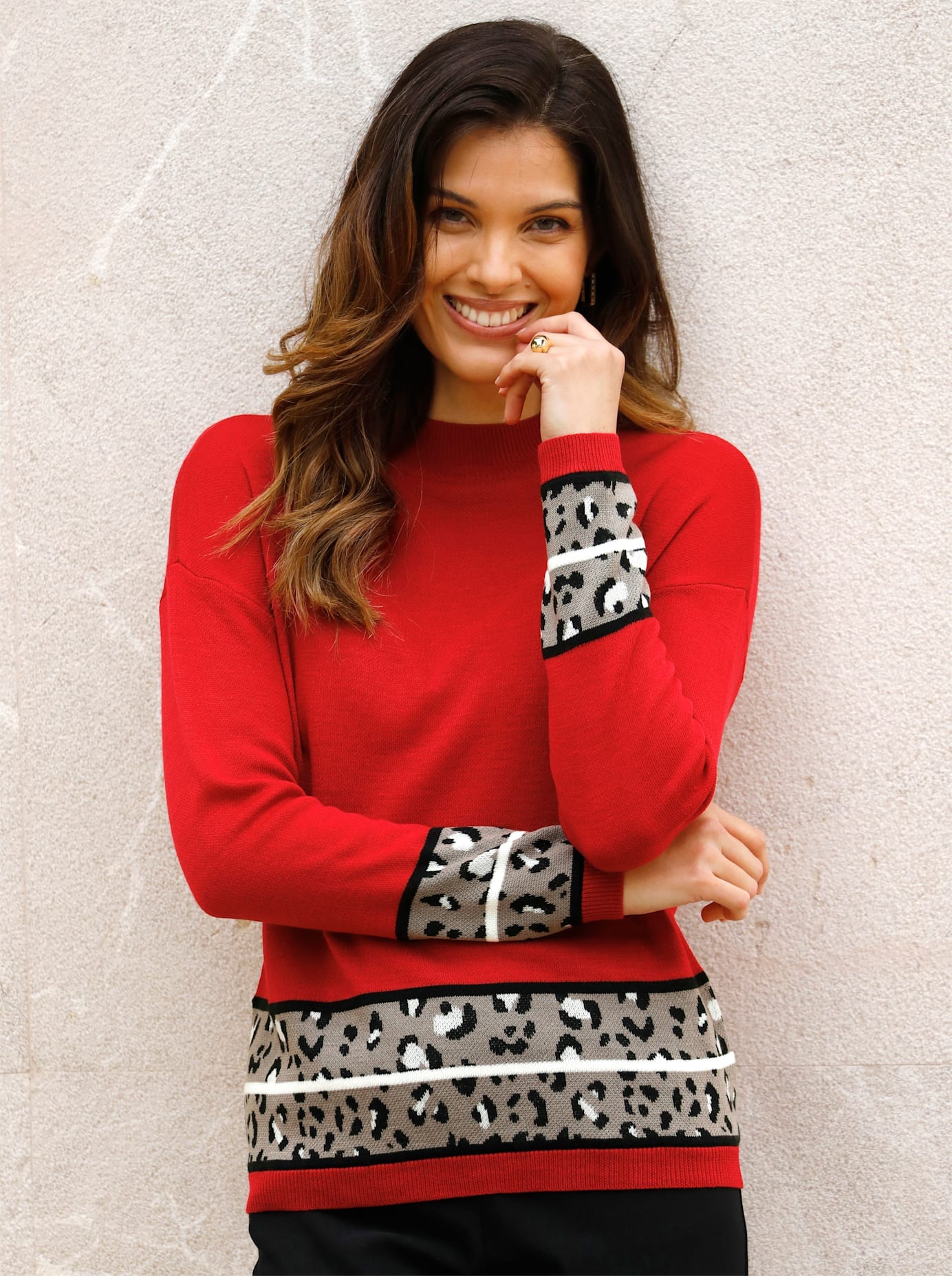 Classic Basics Stehkragenpullover "Langarm-Pullover"