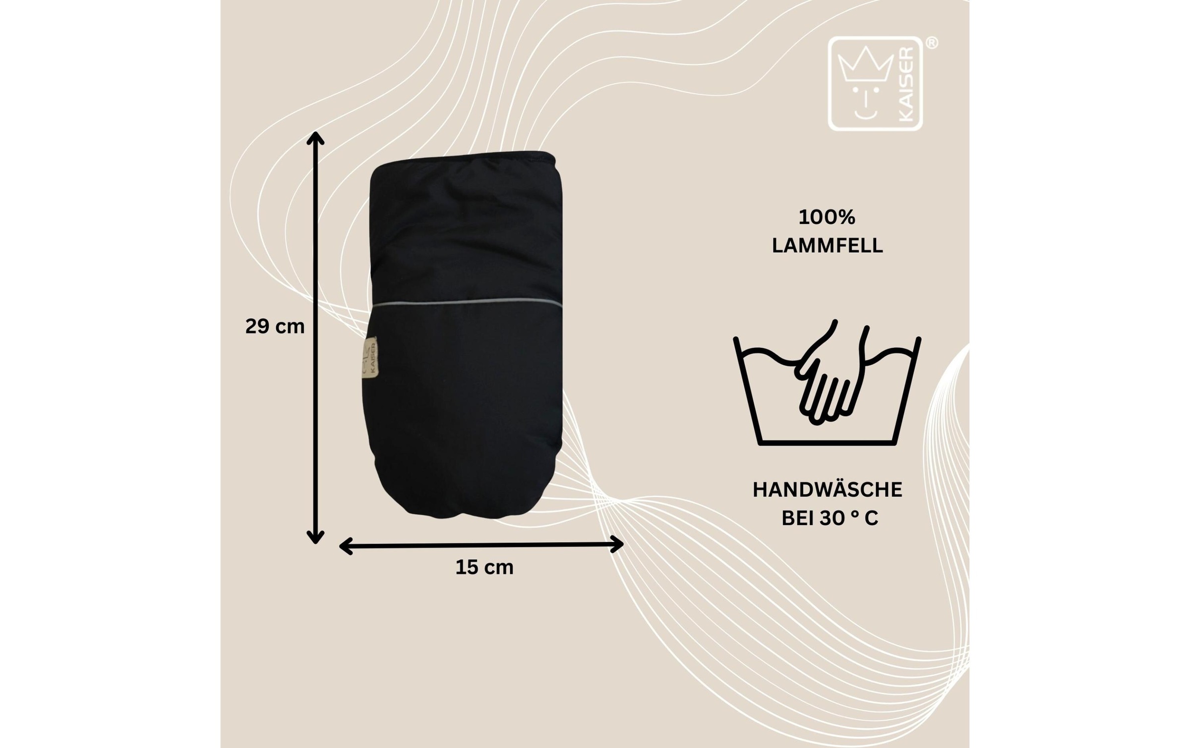 Kaiser Kinderwagen-Handwärmer »Handschuh Reflect Kiwa« Lammfell-Kinderwagenhandschuh