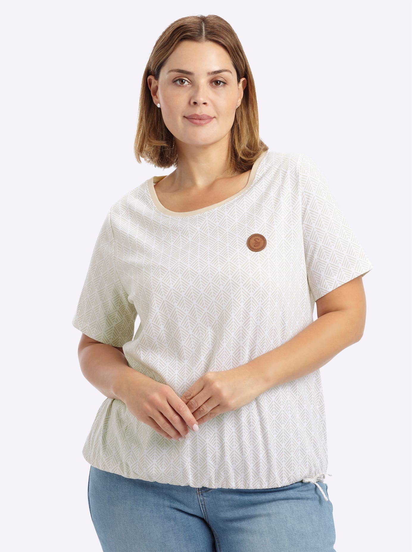 Image of Sheego Rundhalsshirt "Halbarmshirt" 1