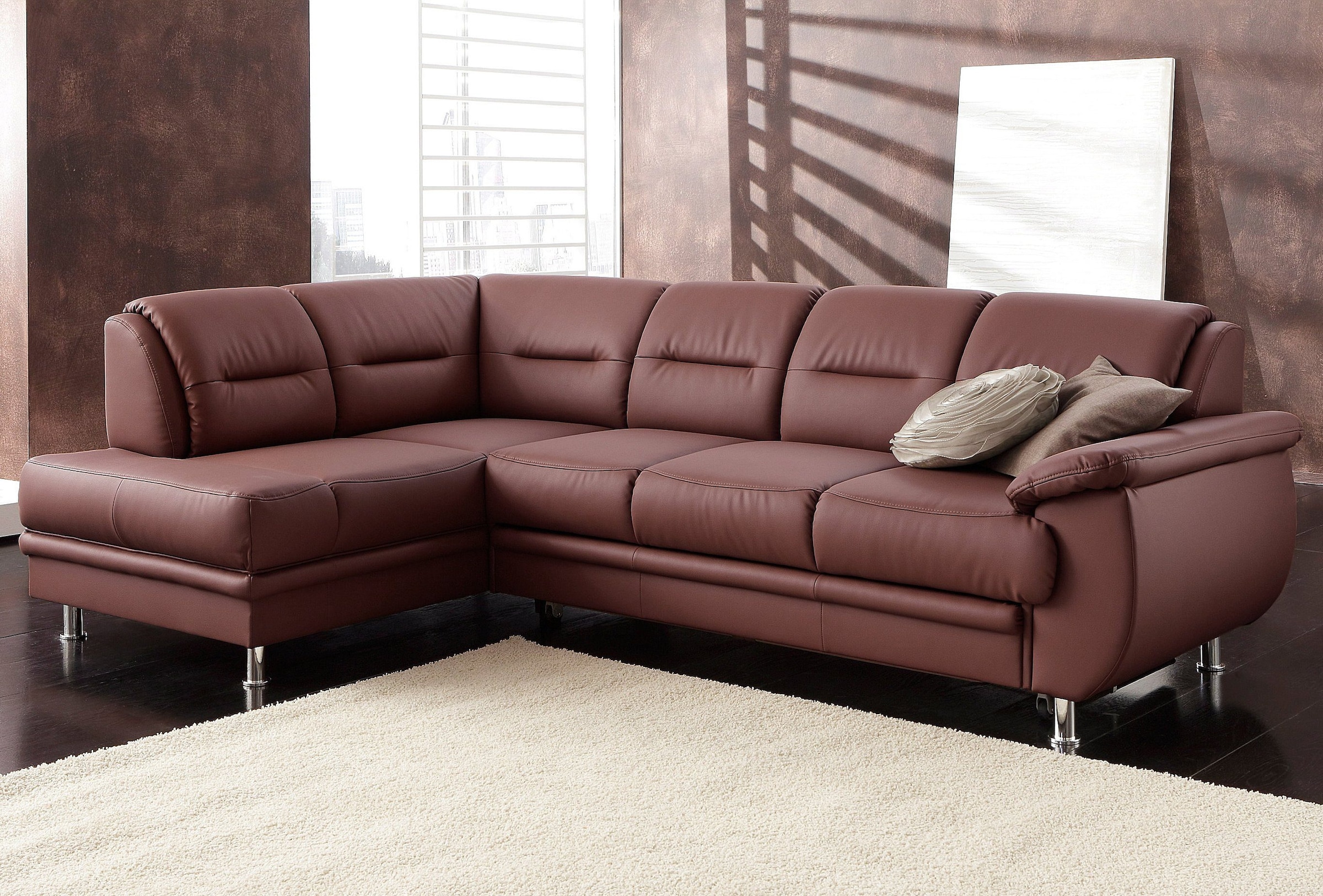 sit&more Ecksofa »Mailand L-Form«, wahlweise mit Bettfunktion