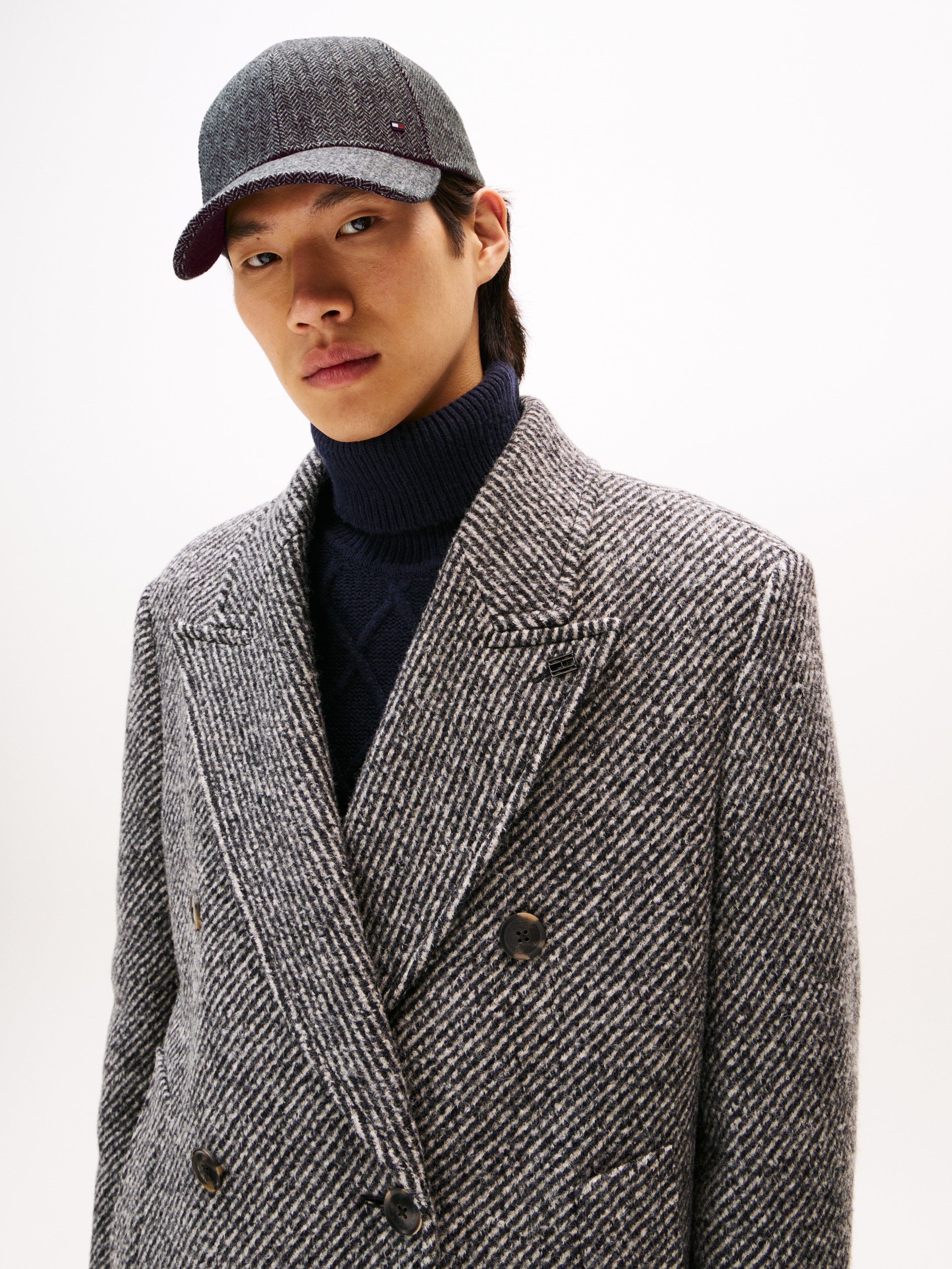 Tommy Hilfiger Baseball Cap »TH FLAG HERRINGBONE 6 PANEL CAP«, mit Klemmschnalle, aus Wollmischung