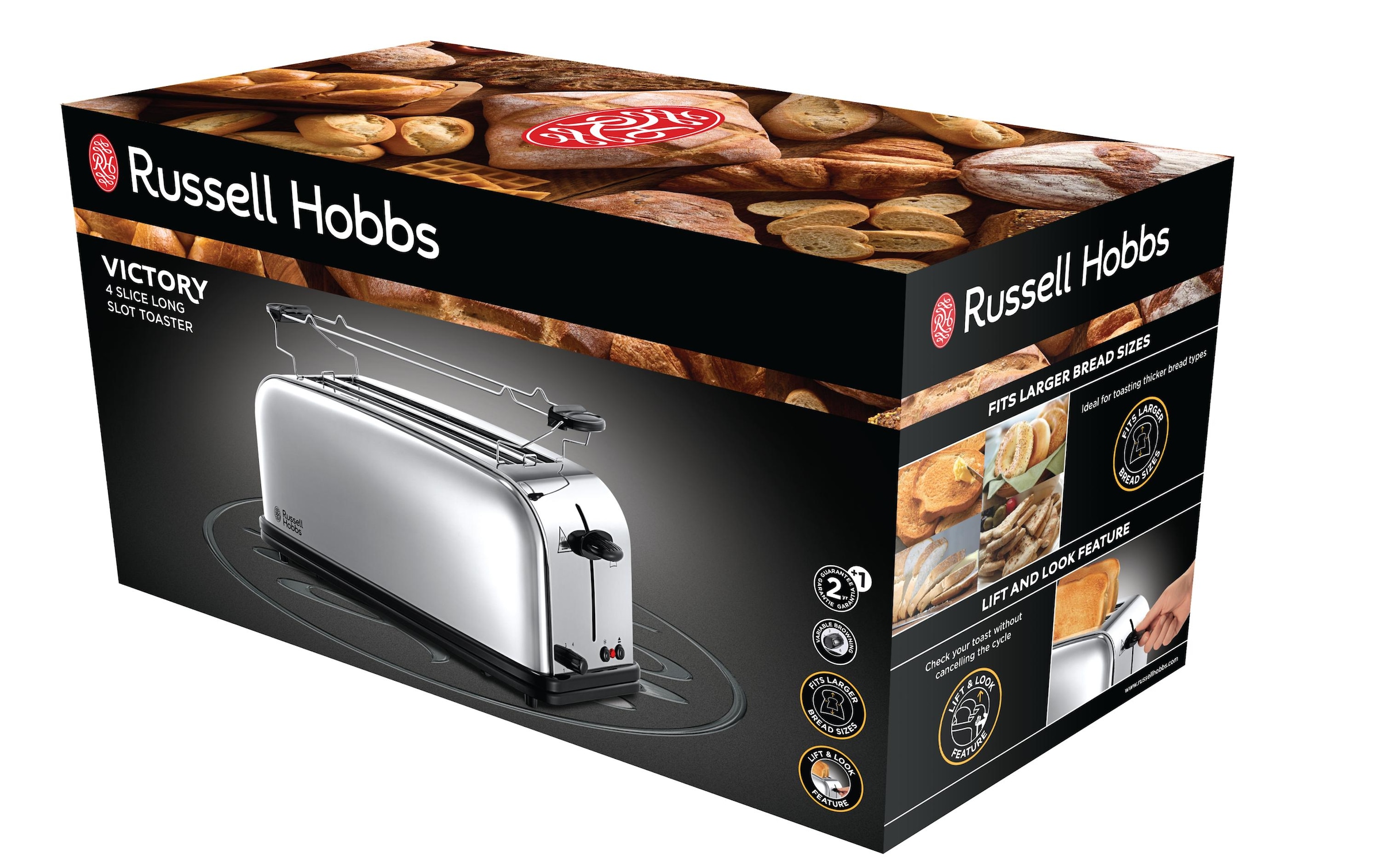 RUSSELL HOBBS Toaster »Victory 23520-56 Schwarz«, für 4 Scheiben, 1600 W
