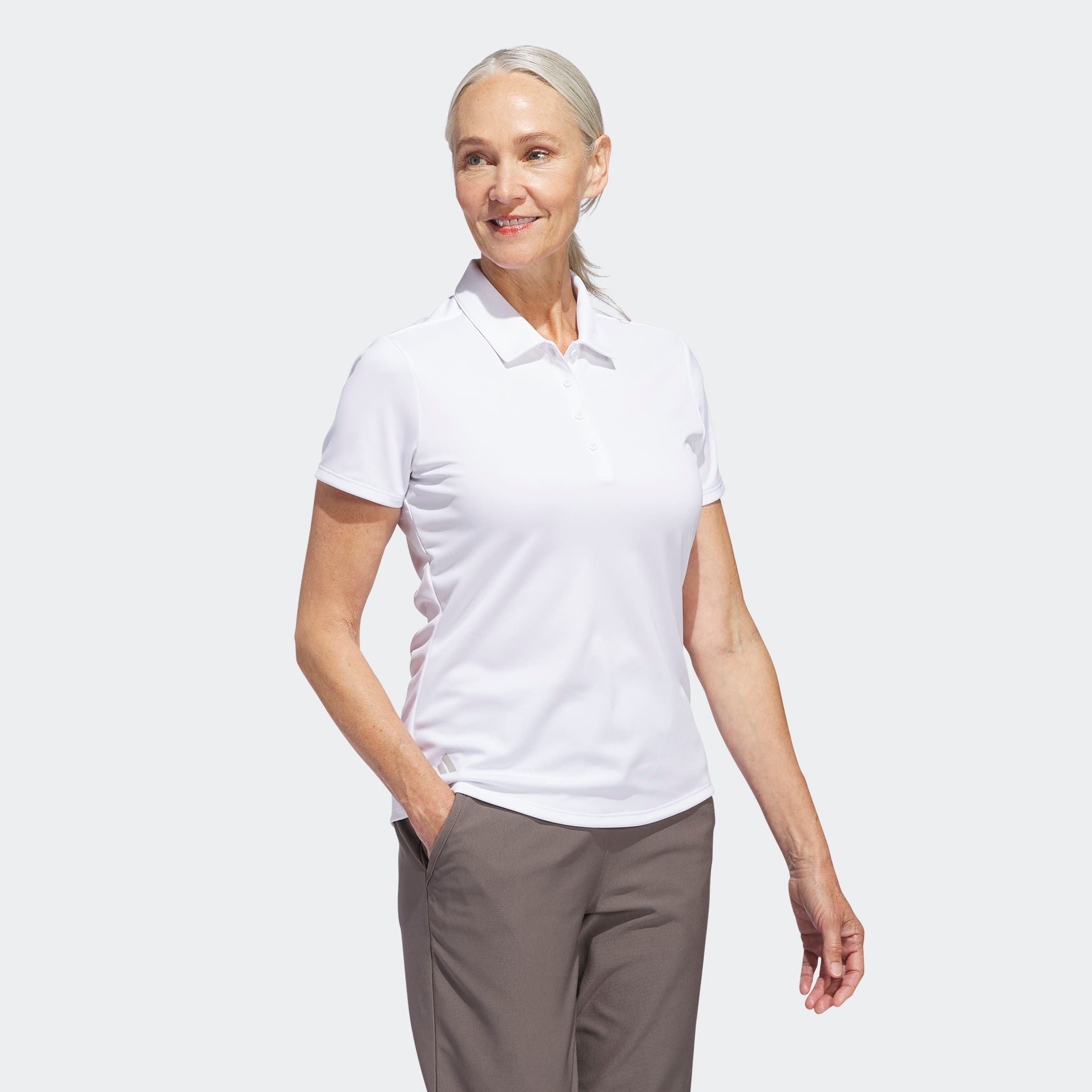 adidas Performance Polo »SOLID PERFORMANCE SHORT SLEEVE FÜR DAMEN« mit Druckknopfverschluss, aus Polyester, leichtes Pikeematerial
