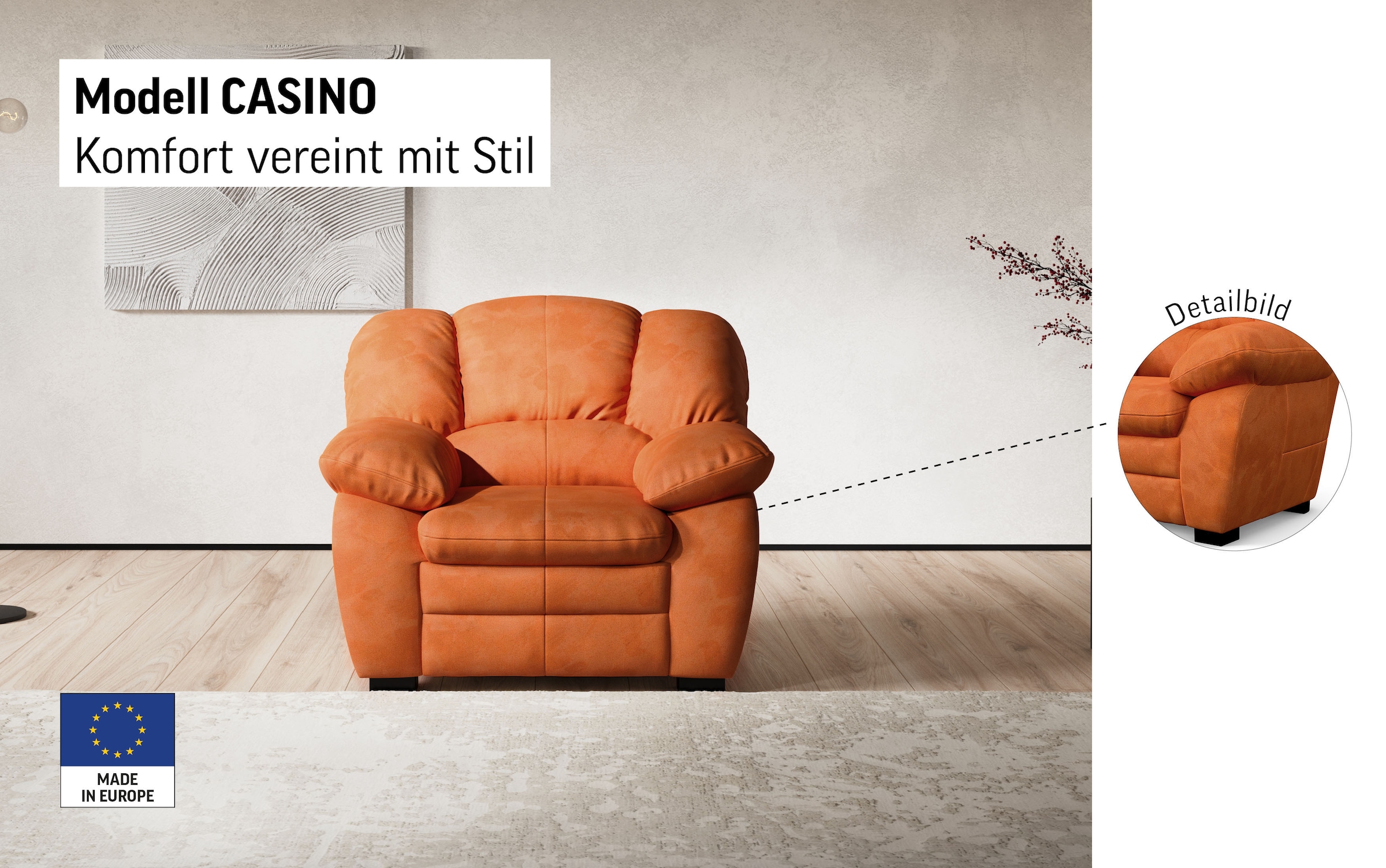 COTTA Fauteuil »SESSEL« ensemble rembourré, également disponible en set