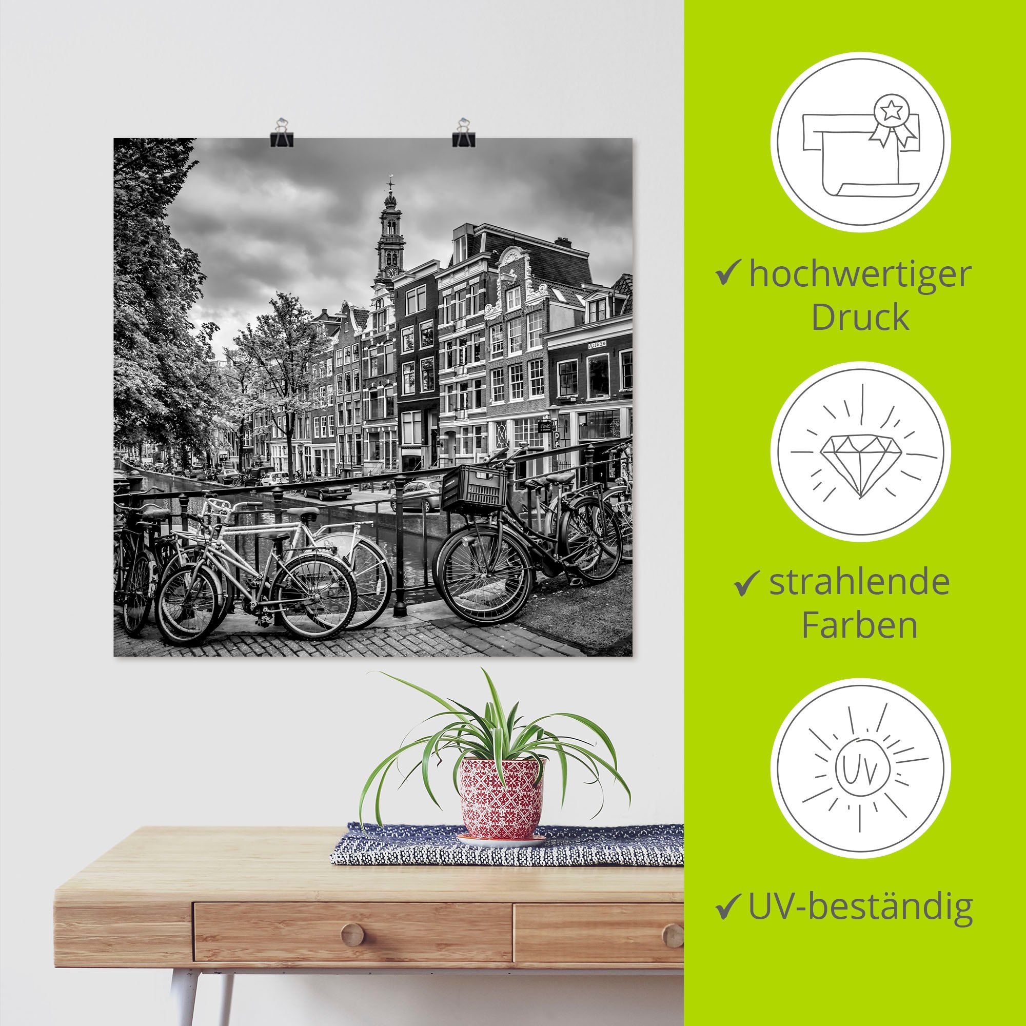 Artland Poster »Amsterdam Bloemgracht II«, Amsterdam, (1 St.), als Alubild, Leinwandbild, Wandaufkleber oder Poster in versch. Grössen