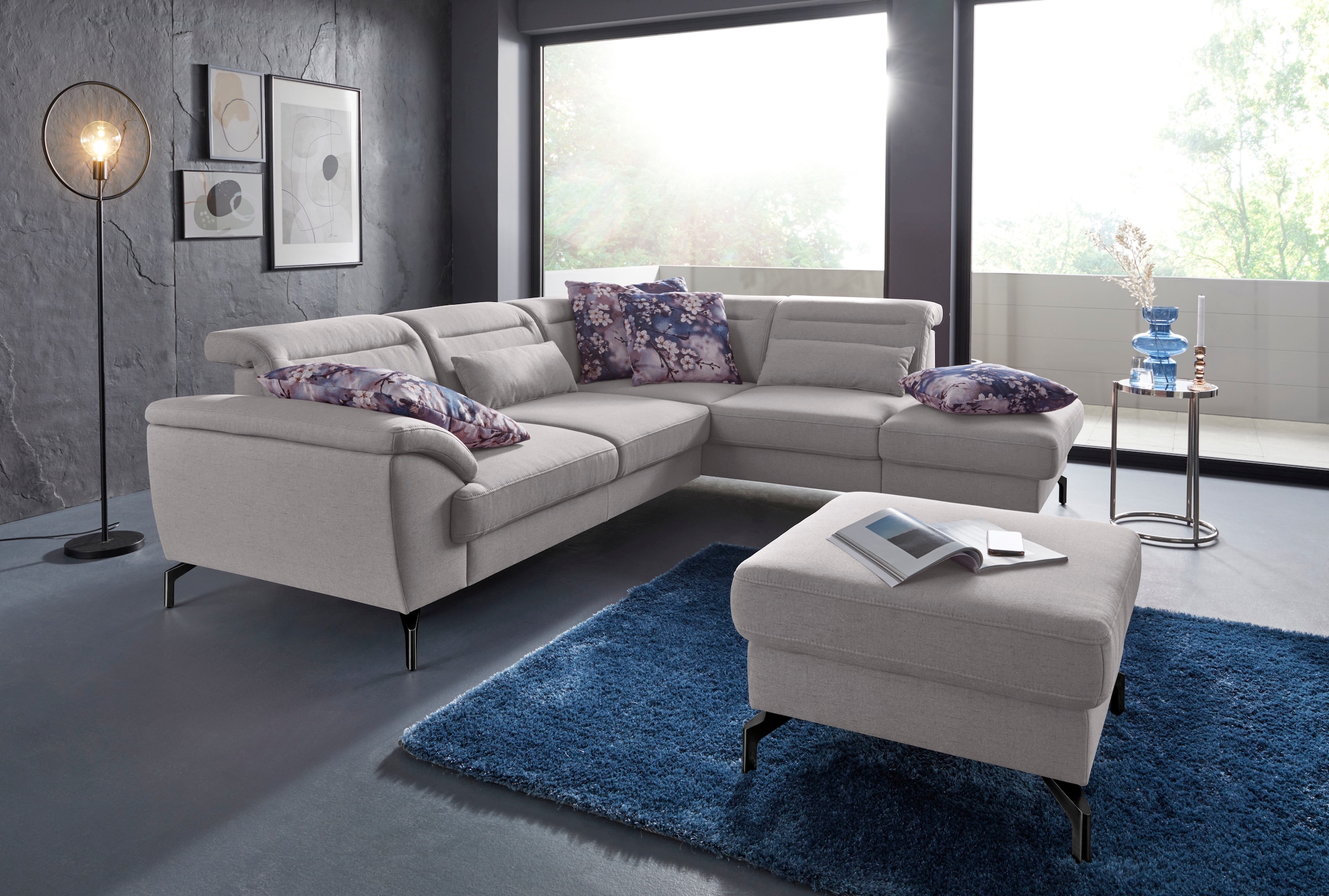 sit&more Hocker »Percy«, Fusshöhe 15cm, wahlweise mit unterschiedlichen Fussfarben