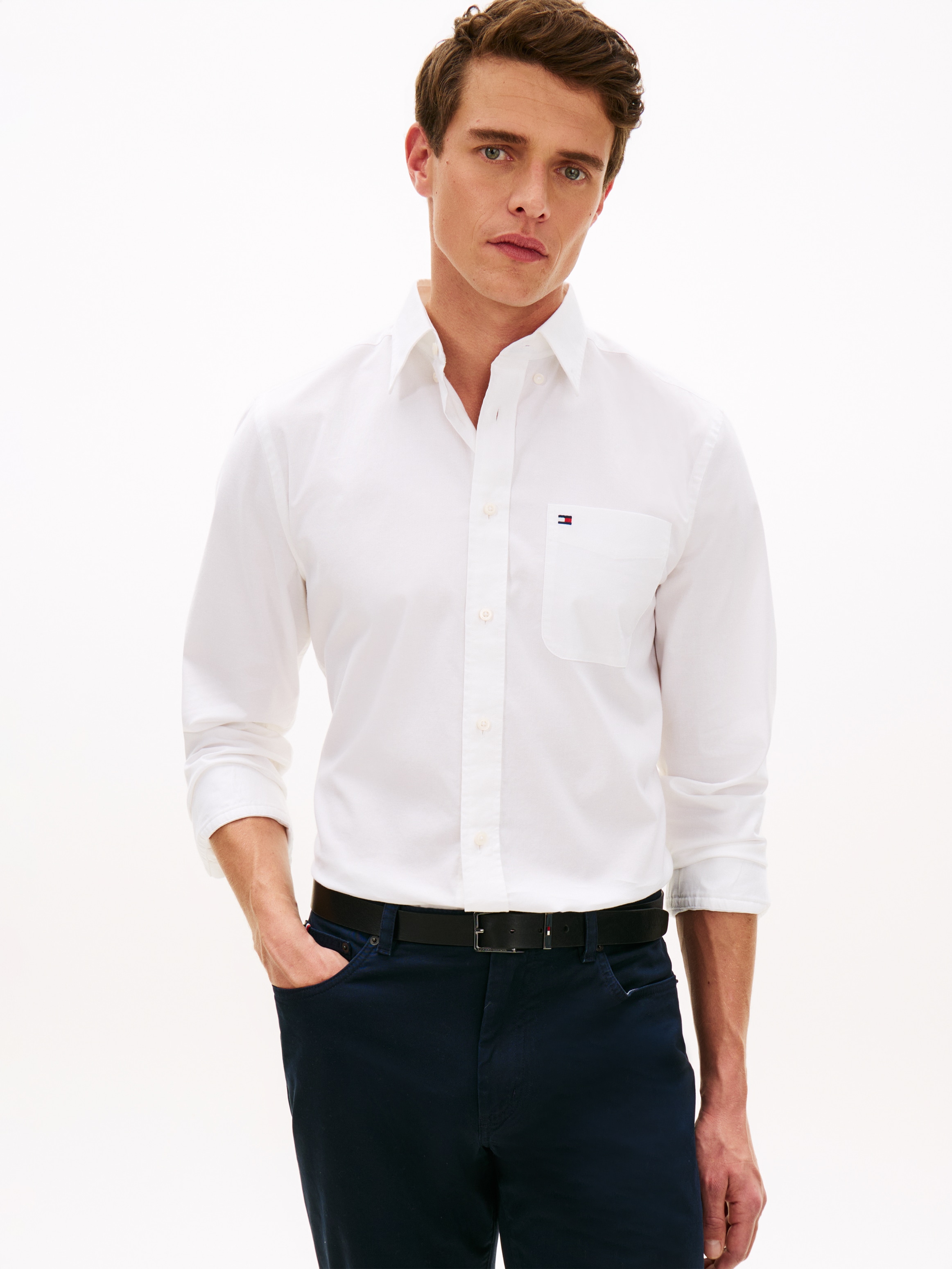 Tommy Hilfiger Chemise à manches longues »LIGHT OXFORD SOLID Slim Fit«