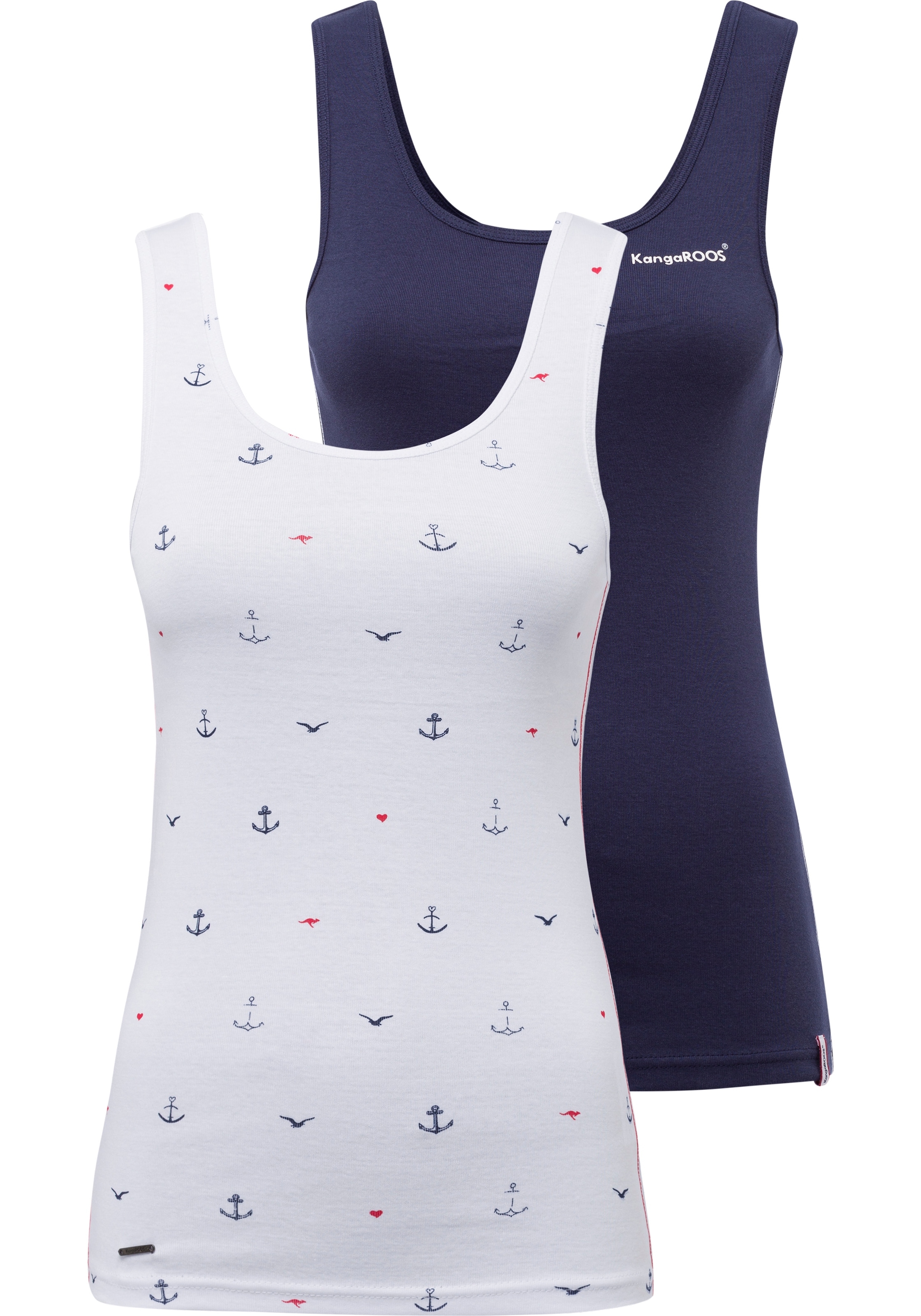Image of KangaROOS Ripptanktop 2-er Pack, im Doppelpack - 1x uni + 1x bedruckt
