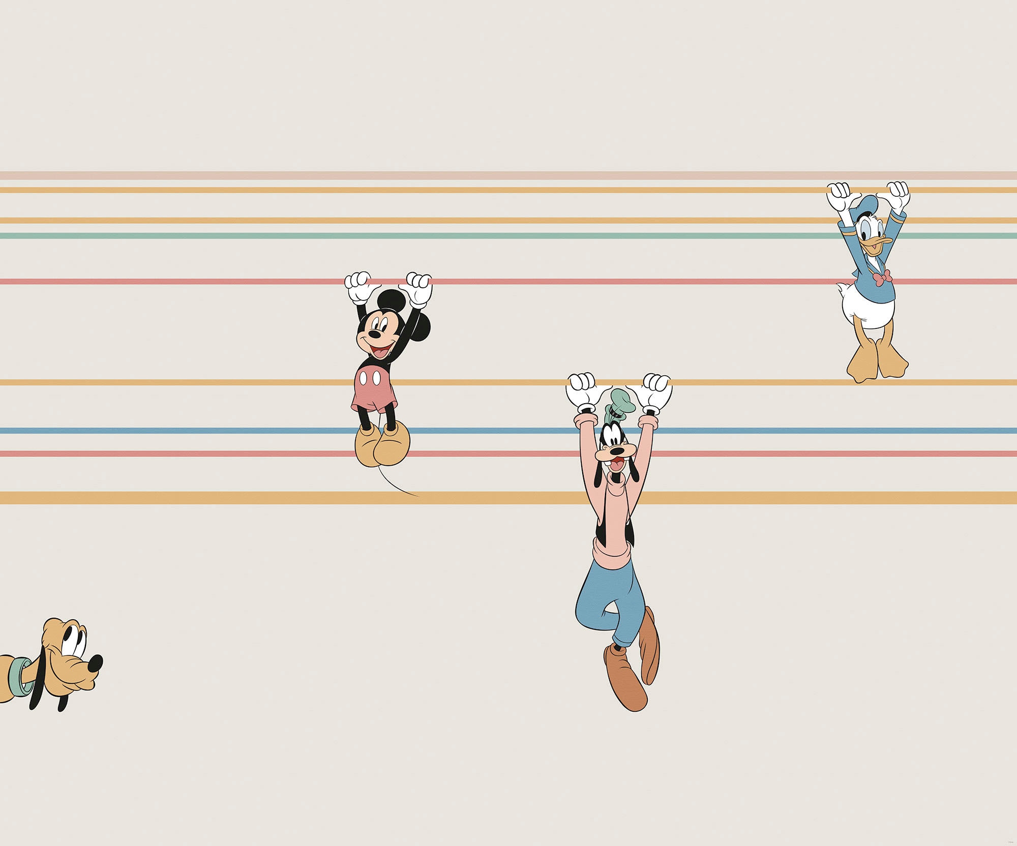 Komar Fototapete »Digitaldruck Vlies - Mickey Hanging with Friends - Grösse 300 x 250 cm«, bedruckt, Kinderzimmer